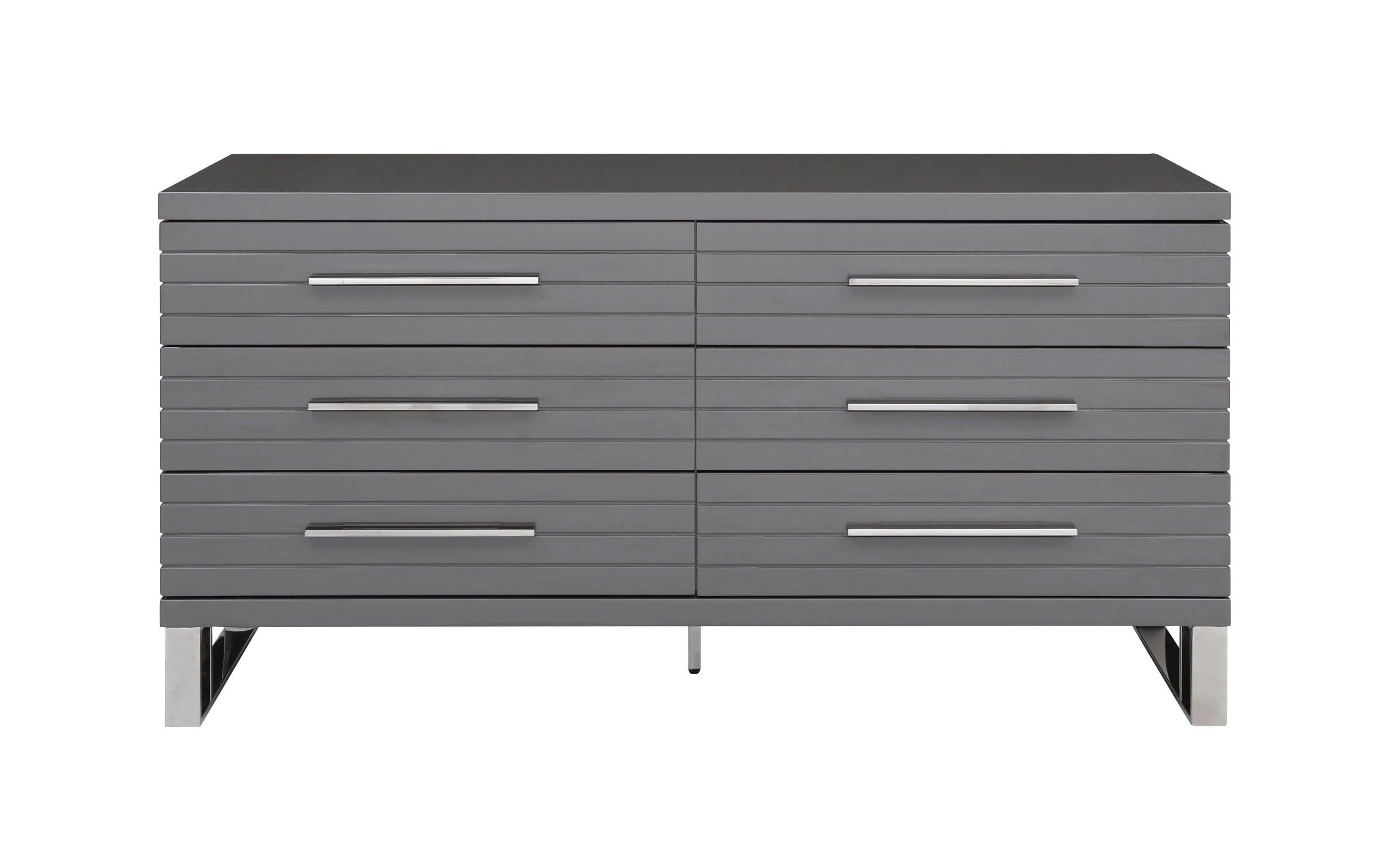 Splendor High Gloss Slatted Dresser