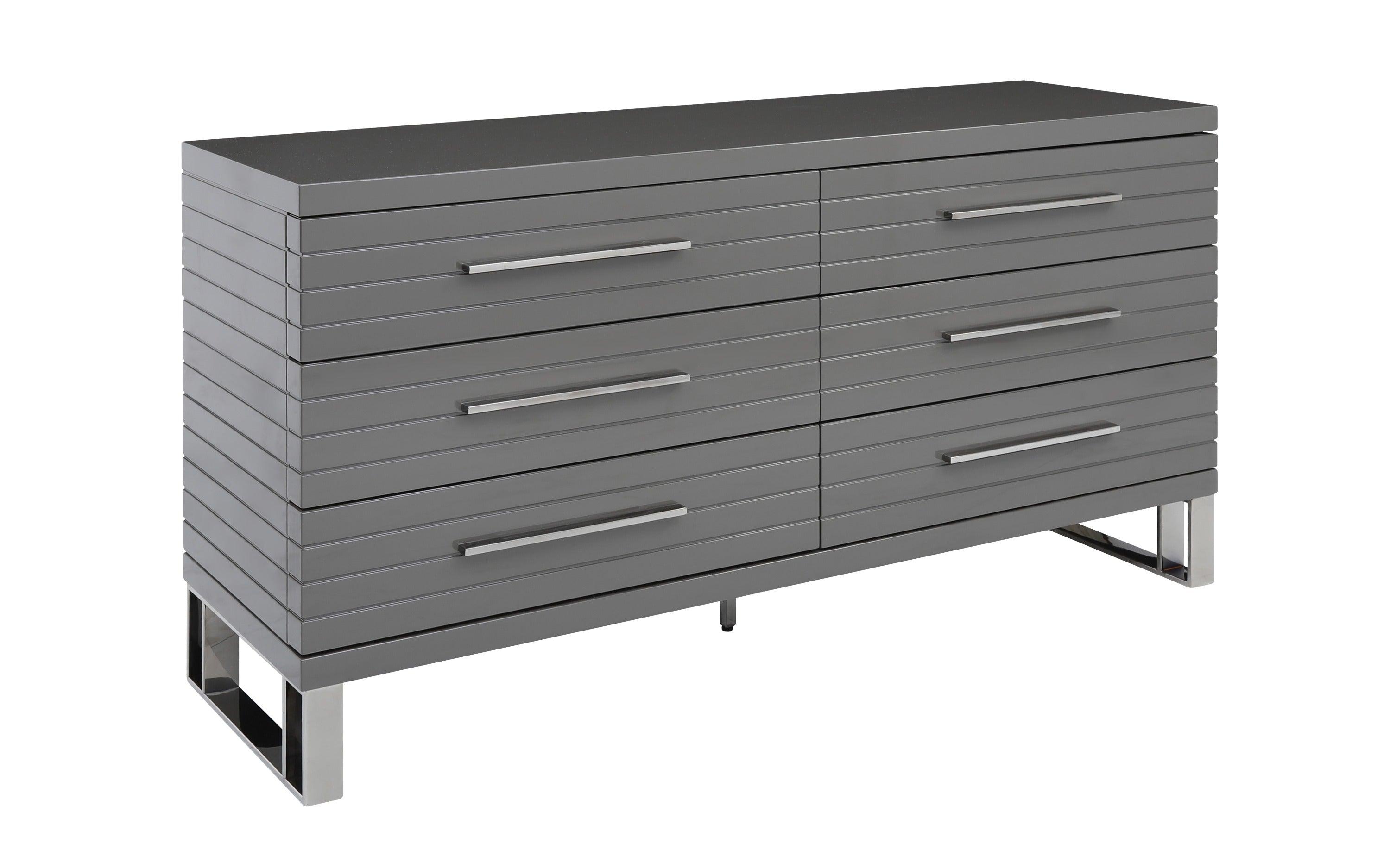 Splendor High Gloss Slatted Dresser