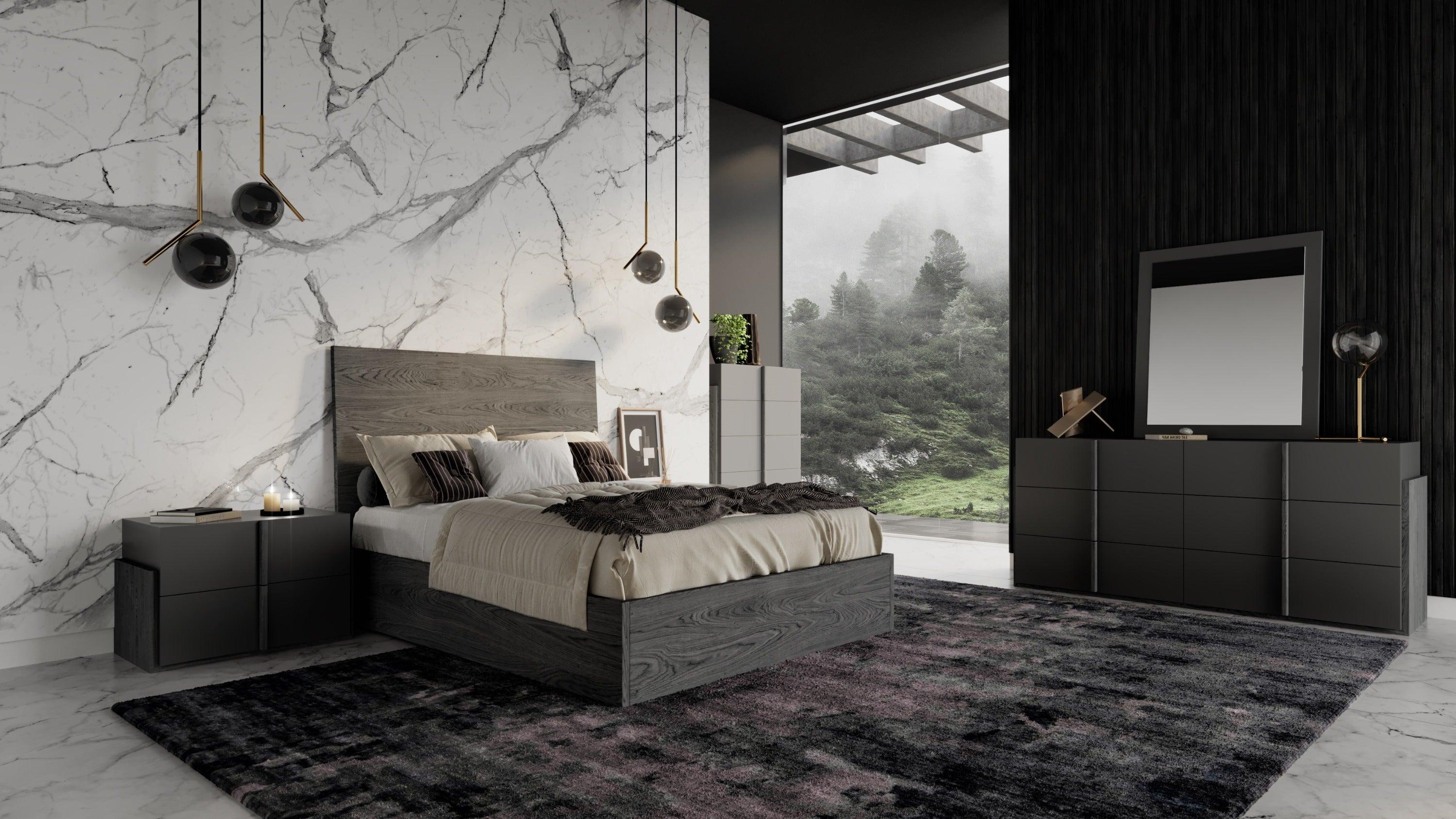 Lucia Italian Modern Matte / Elm Bedroom Set