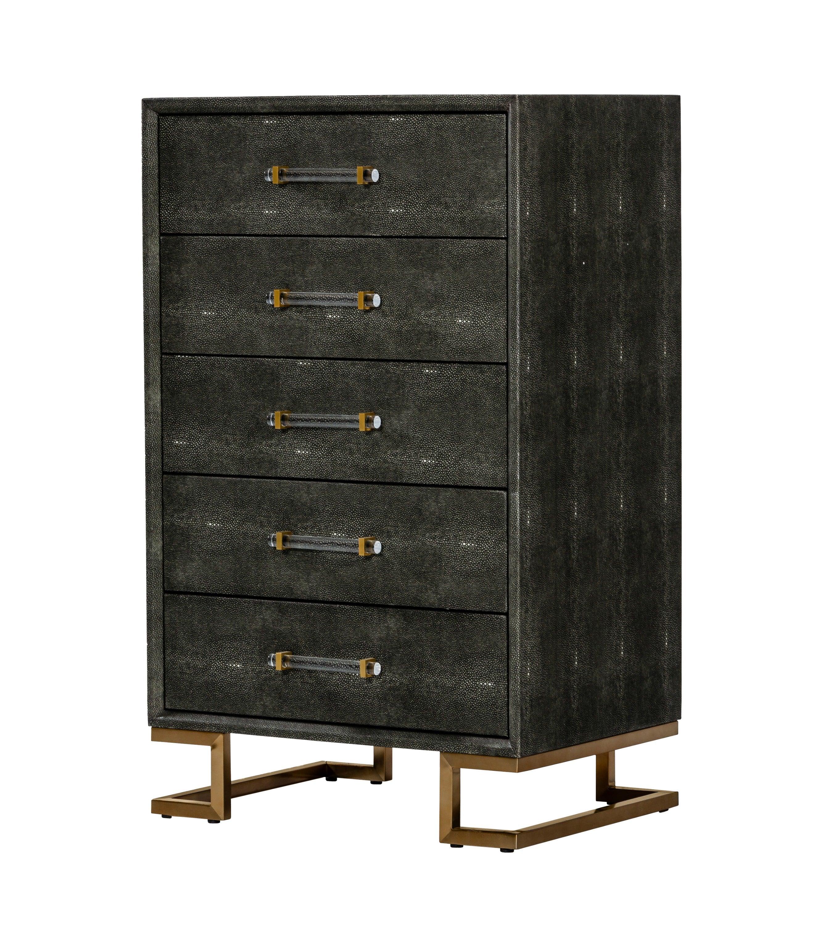 Howard Modern Shagreen Leatherette Chest
