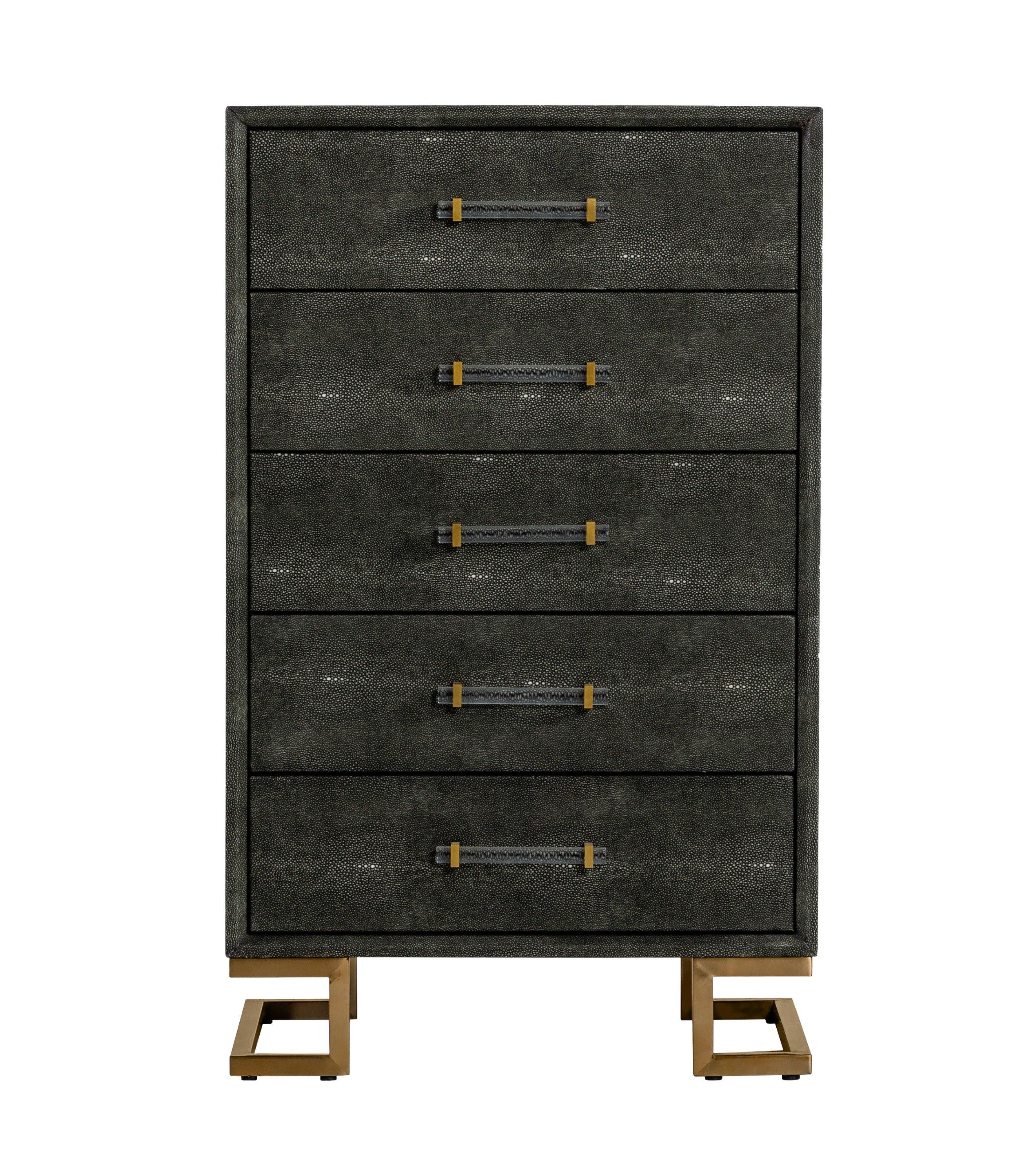 Howard Modern Shagreen Leatherette Chest