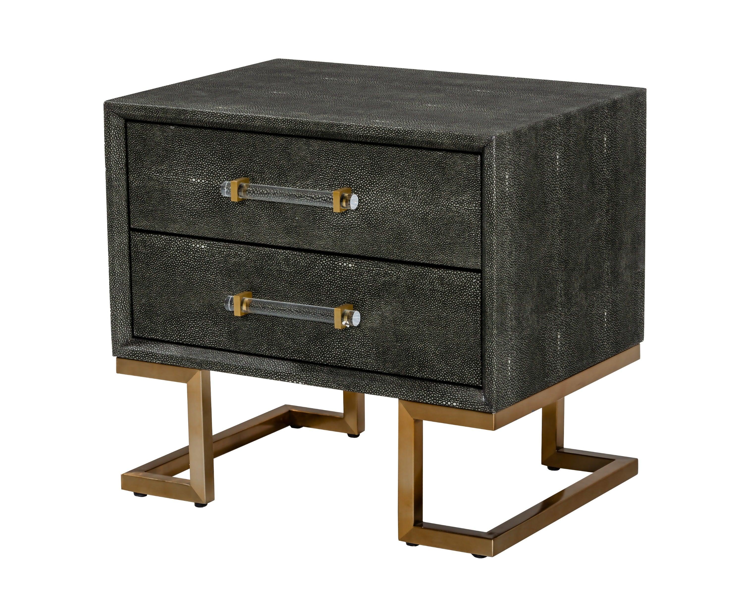 Howard Modern Shagreen Leatherette Nightstand