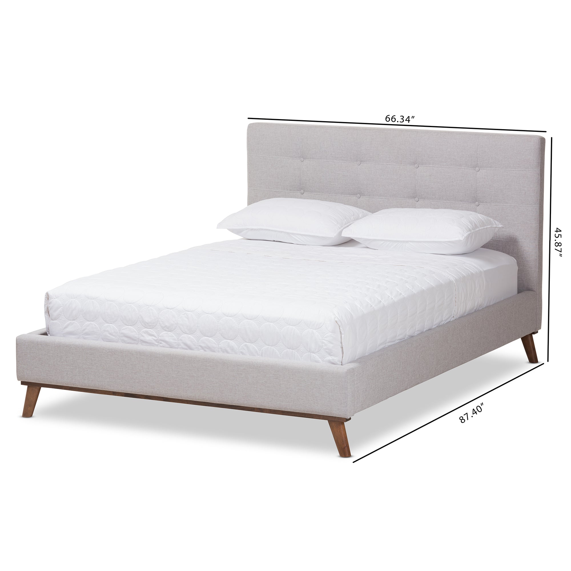 Valencia Mid-Century Modern Fabric Platform Bed