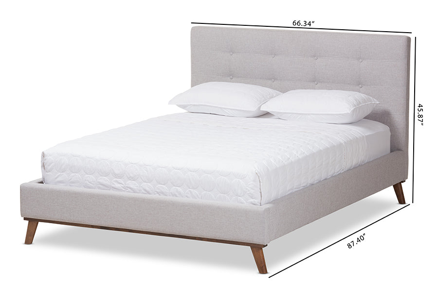 Valencia Mid-Century Modern Fabric Platform Bed