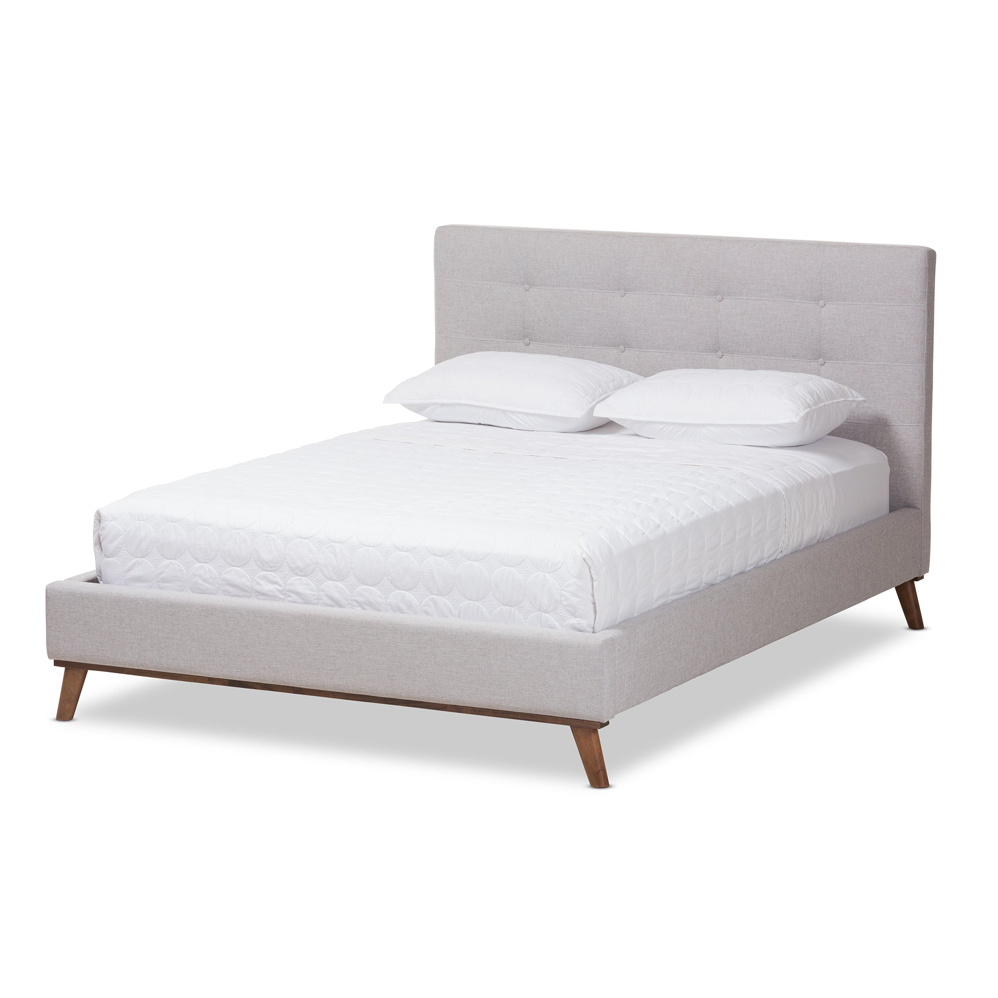 Valencia Mid-Century Modern Fabric Platform Bed