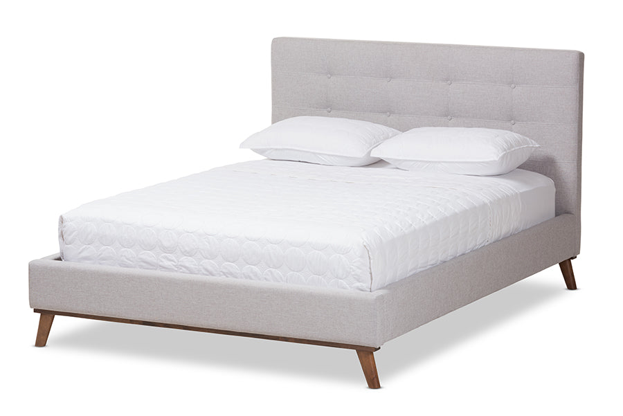 Valencia Mid-Century Modern Fabric Platform Bed
