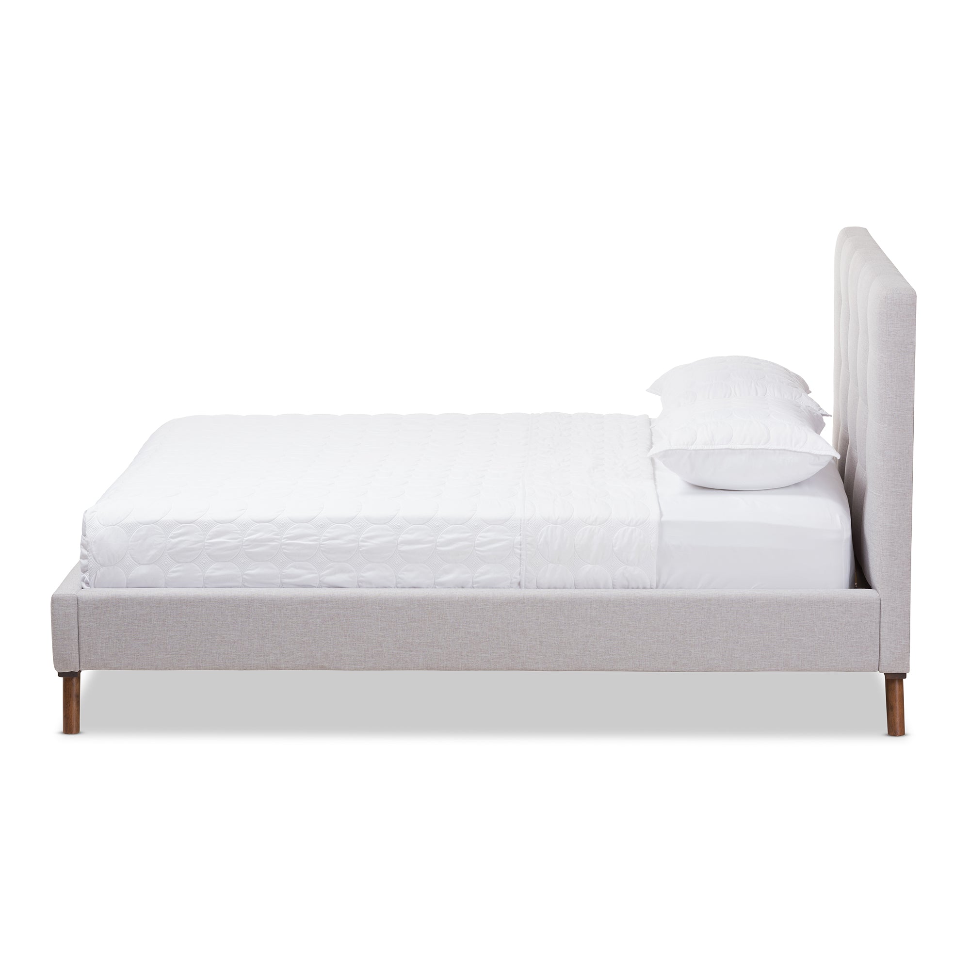 Valencia Mid-Century Modern Fabric Platform Bed