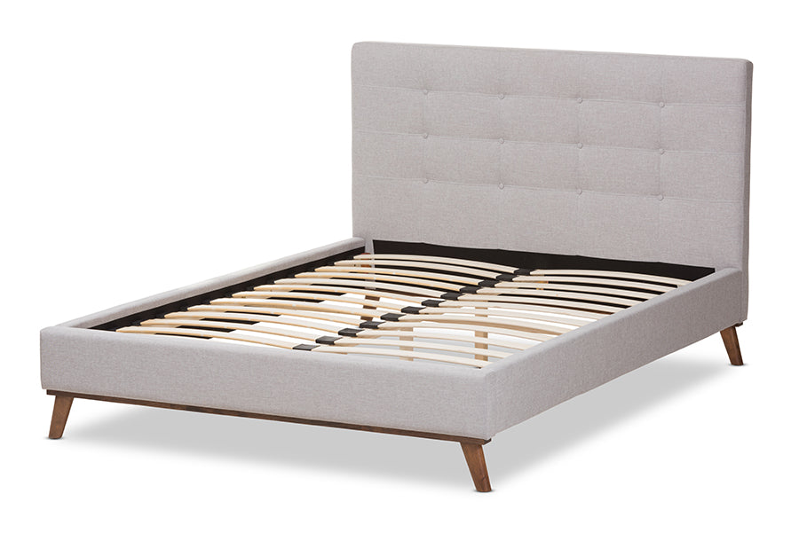 Valencia Mid-Century Modern Fabric Platform Bed