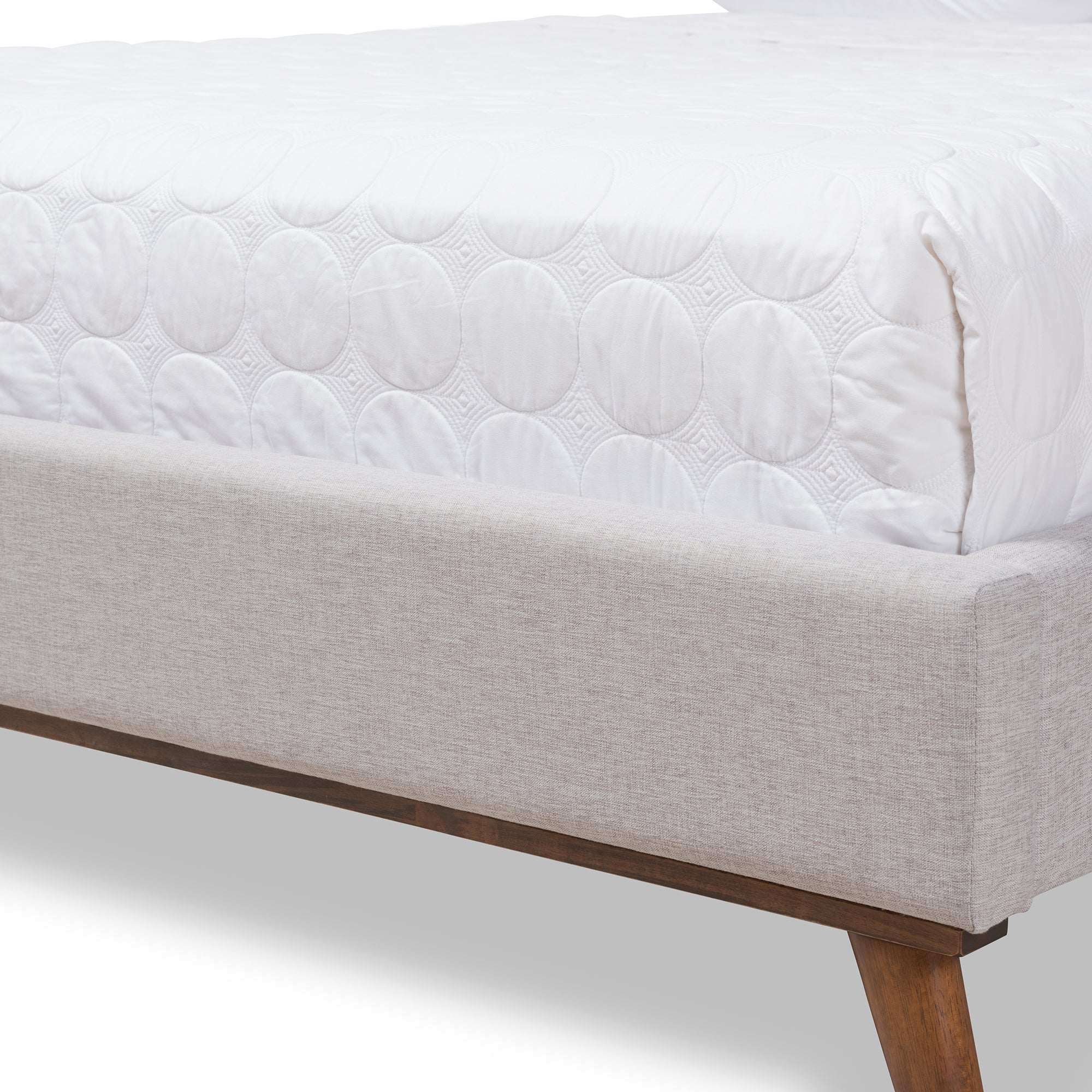 Valencia Mid-Century Modern Fabric Platform Bed