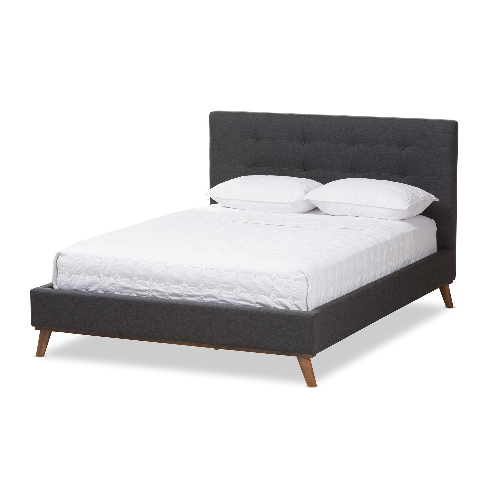 Valencia Mid-Century Modern Fabric Platform Bed
