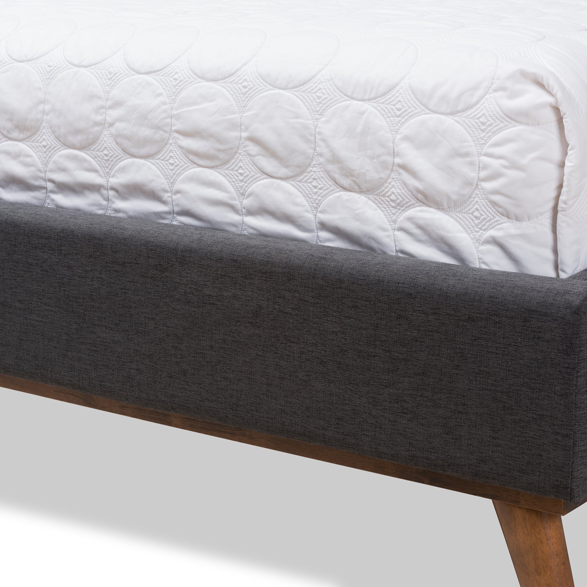 Valencia Mid-Century Modern Fabric Platform Bed