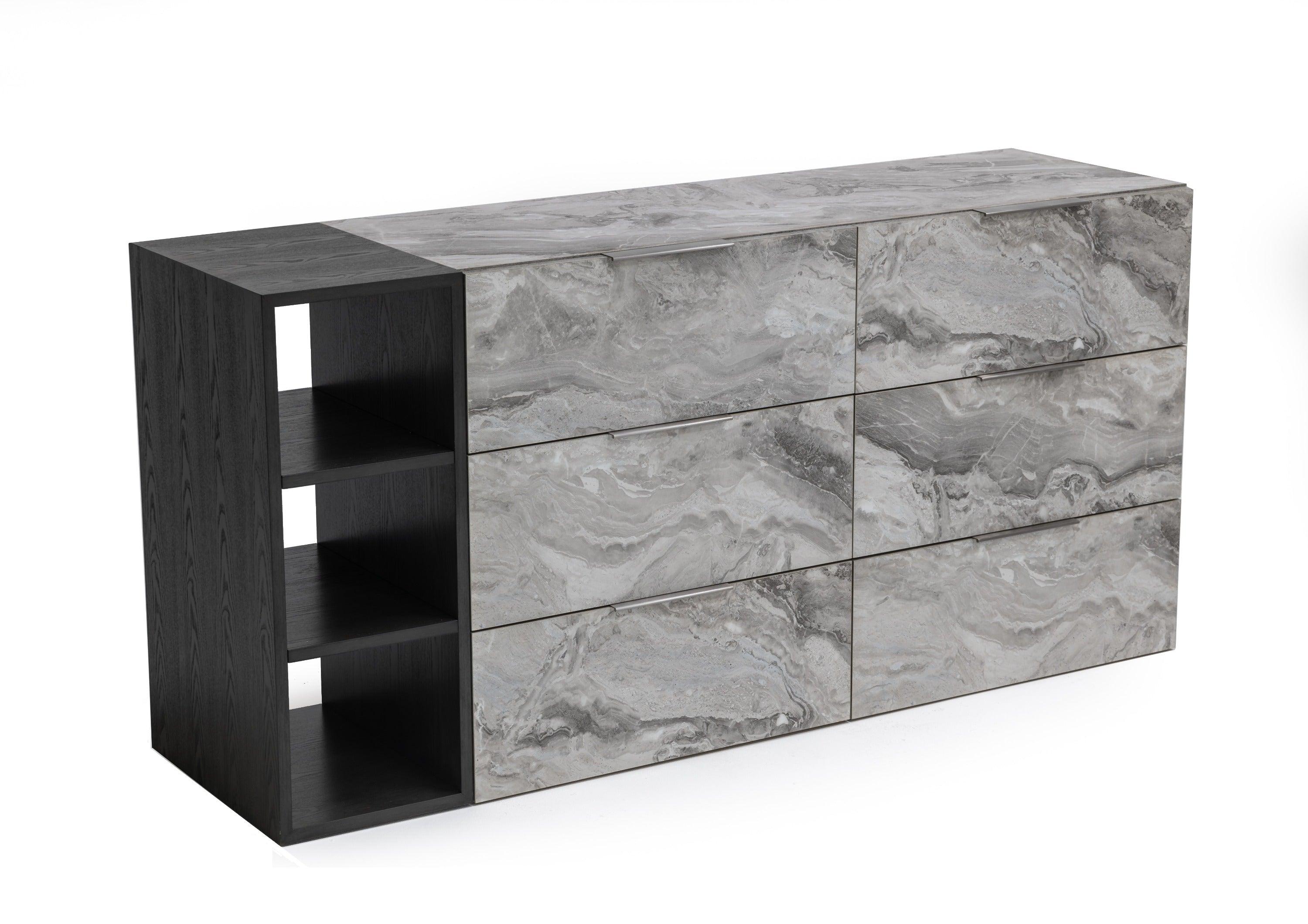 Maranello Modern Wash & Faux Marble Dresser