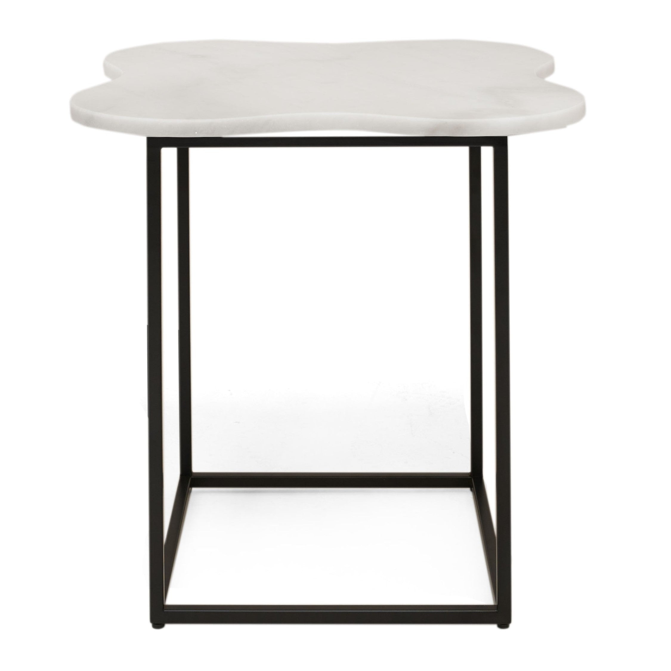 Aleidy Marble and Metal End Table