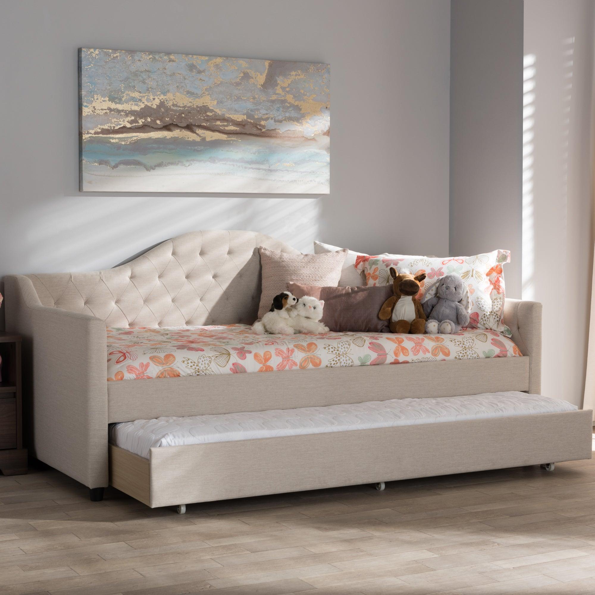 Perry Modern and Contemporary Light Fabric Daybed