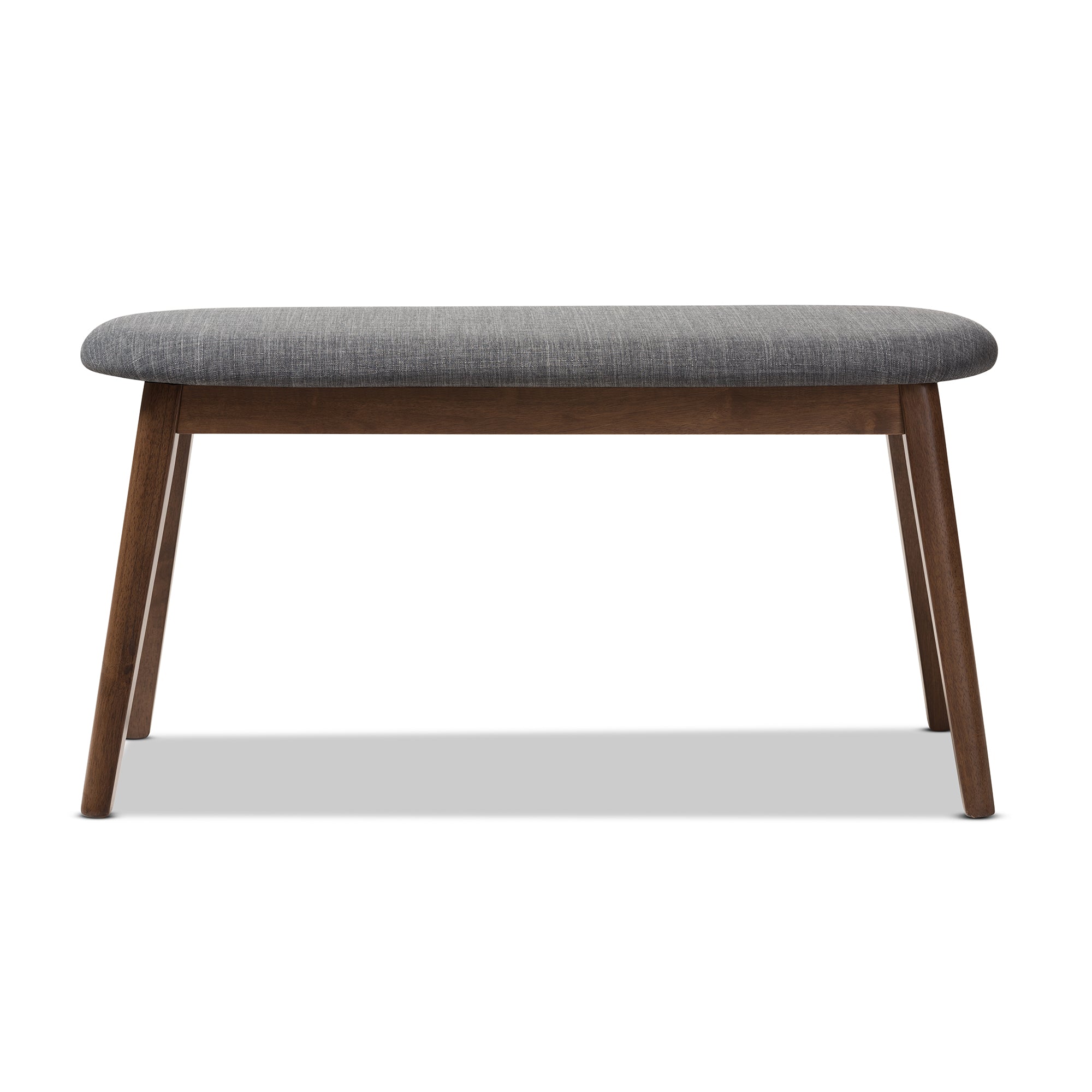 Easton Mid-Century Modern Fabric Upholstered Finished Wood Bench