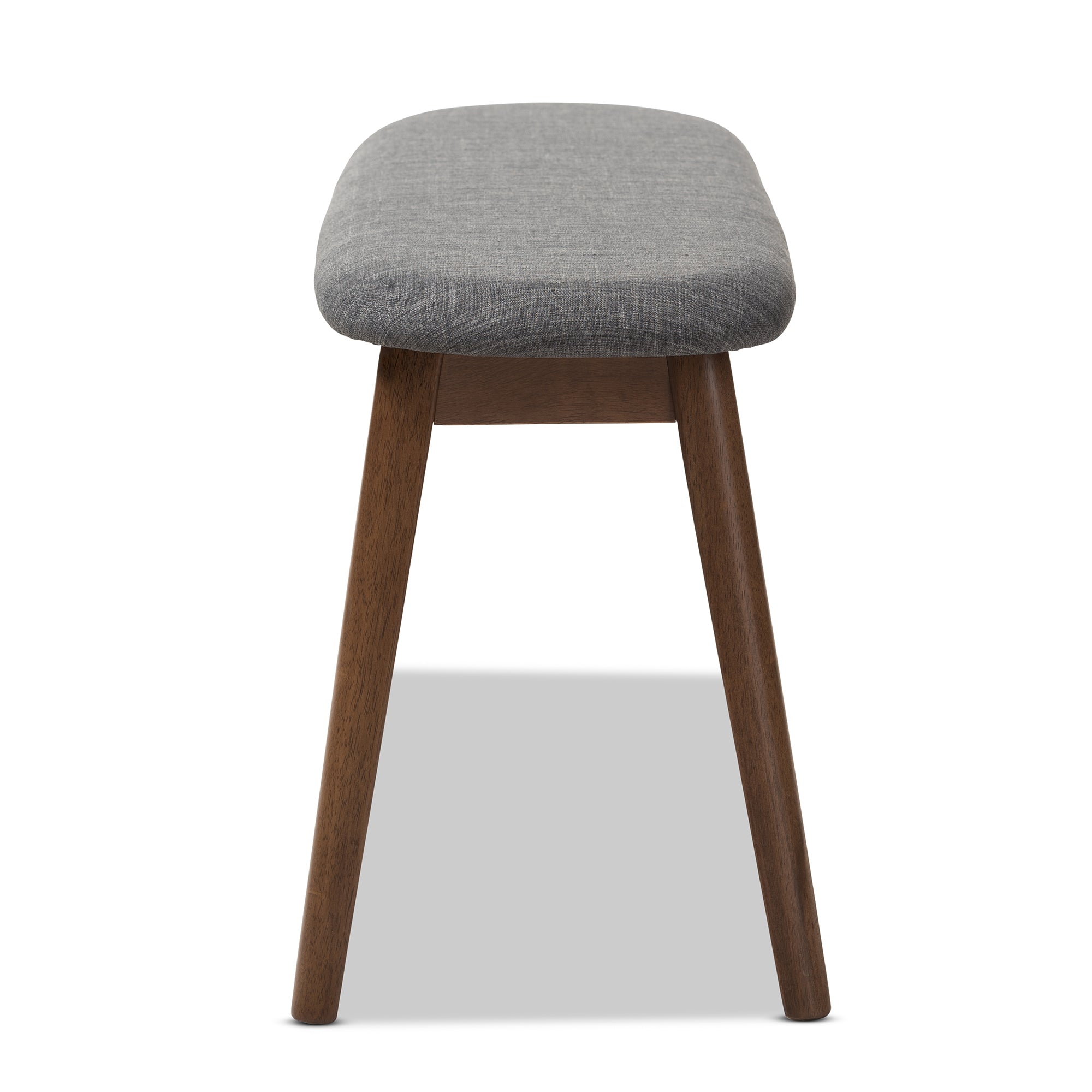 Easton Mid-Century Modern Fabric Upholstered Finished Wood Bench