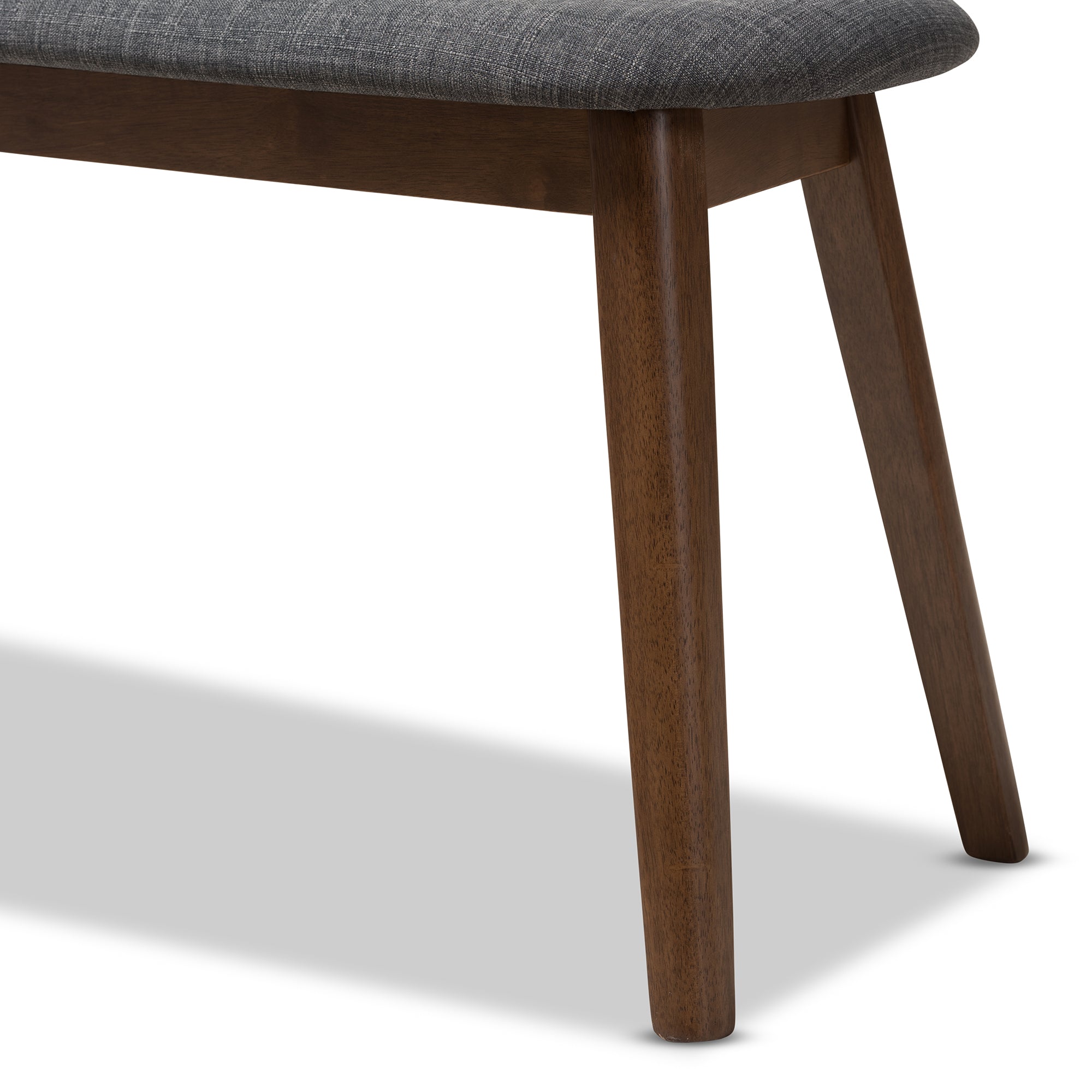 Easton Mid-Century Modern Fabric Upholstered Finished Wood Bench
