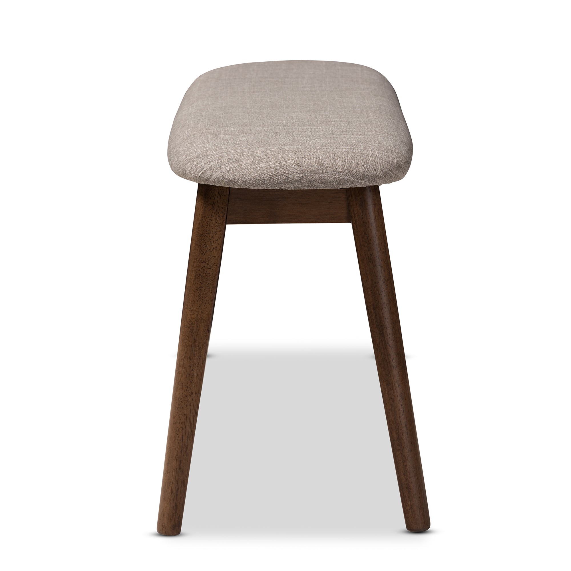 Easton Mid-Century Modern Fabric Upholstered Finished Wood Bench