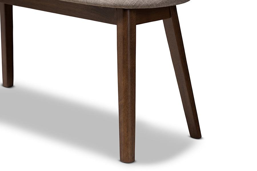 Easton Mid-Century Modern Fabric Upholstered Finished Wood Bench