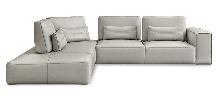 Hollywood Italian Leather LAF Chaise Sectional Sofa