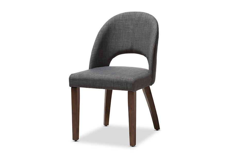 Wesley Mid-Century Modern Fabric Upholstered Finished Wood 5-Piece Dining Set