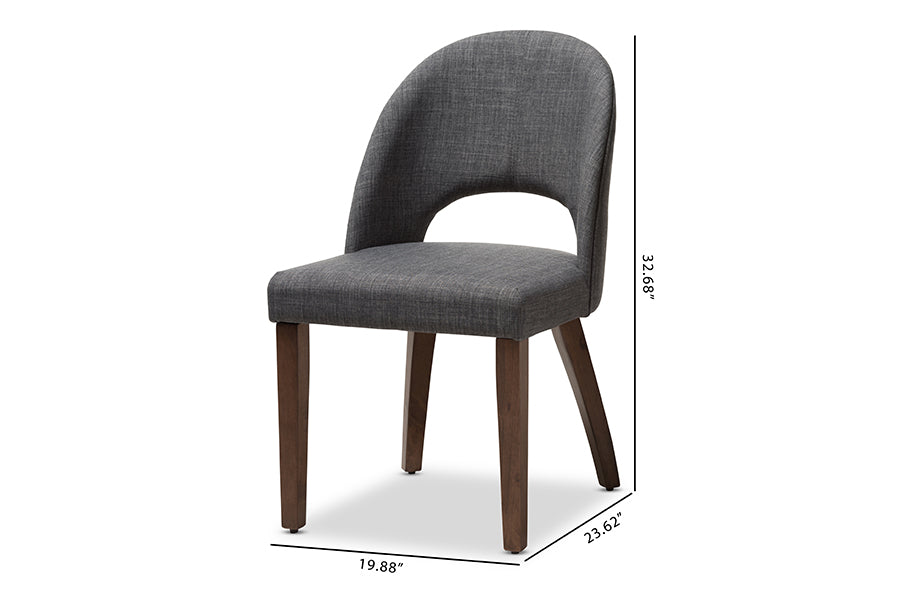 Wesley Mid-Century Modern Fabric Upholstered Finished Wood Dining Chair (Set of 2)