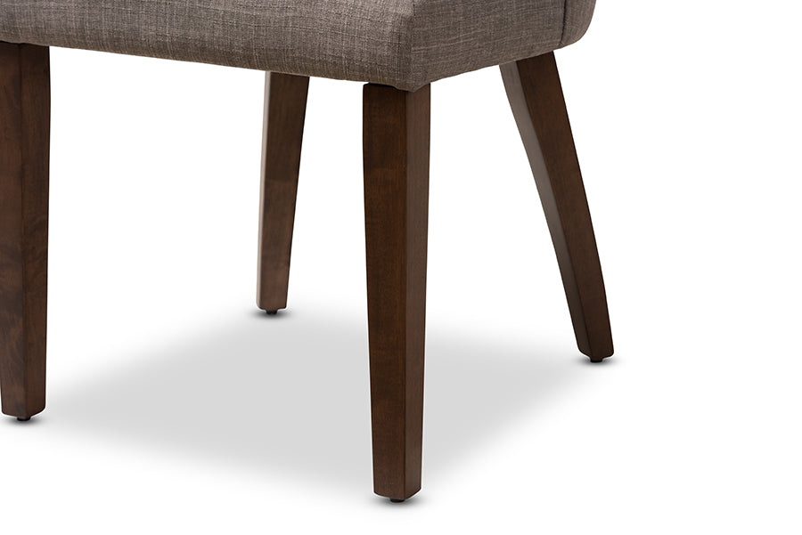 Wesley Mid-Century Modern Fabric Upholstered Finished Wood Dining Chair (Set of 2)
