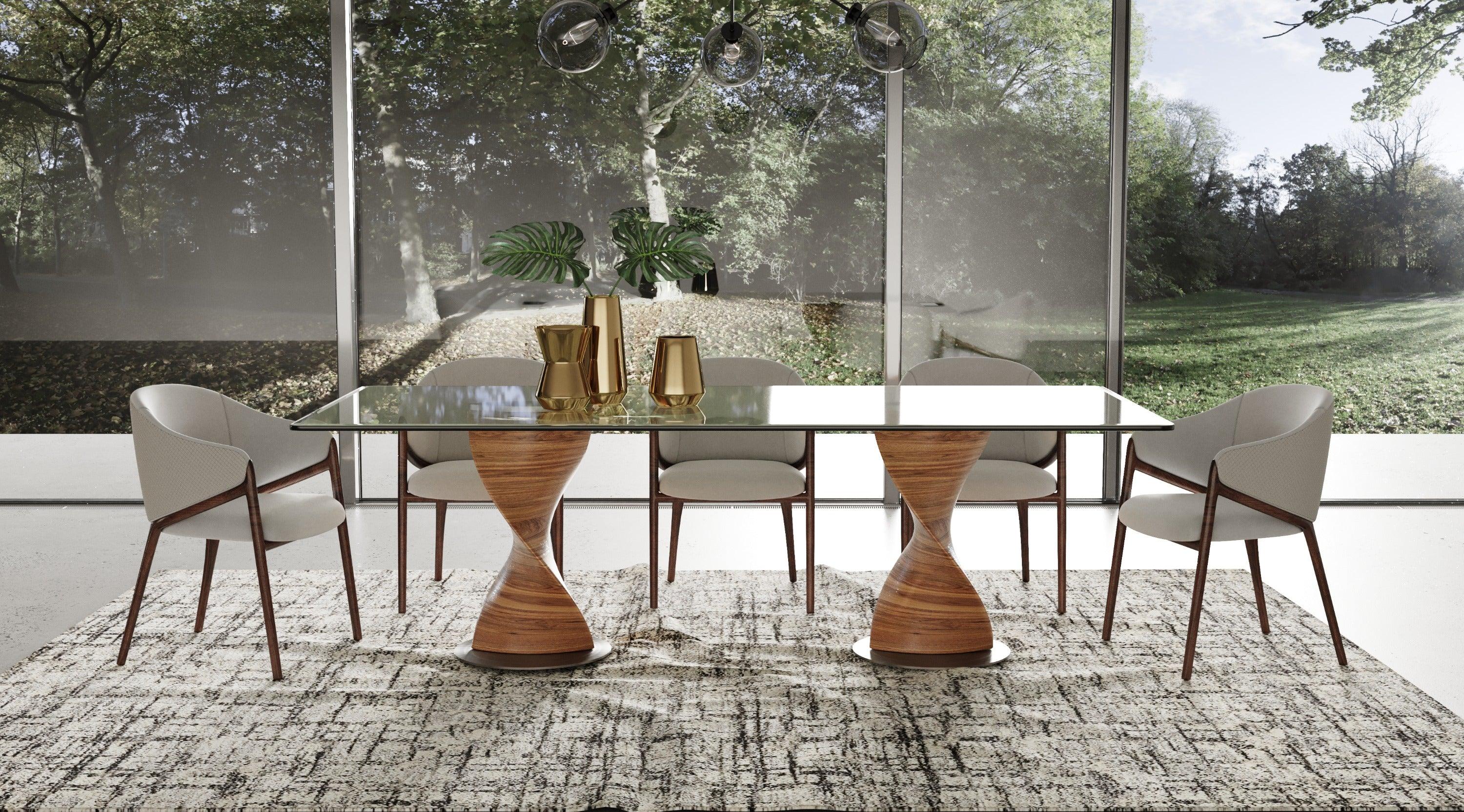 Cleveland Contemporary Glass and Dining Table