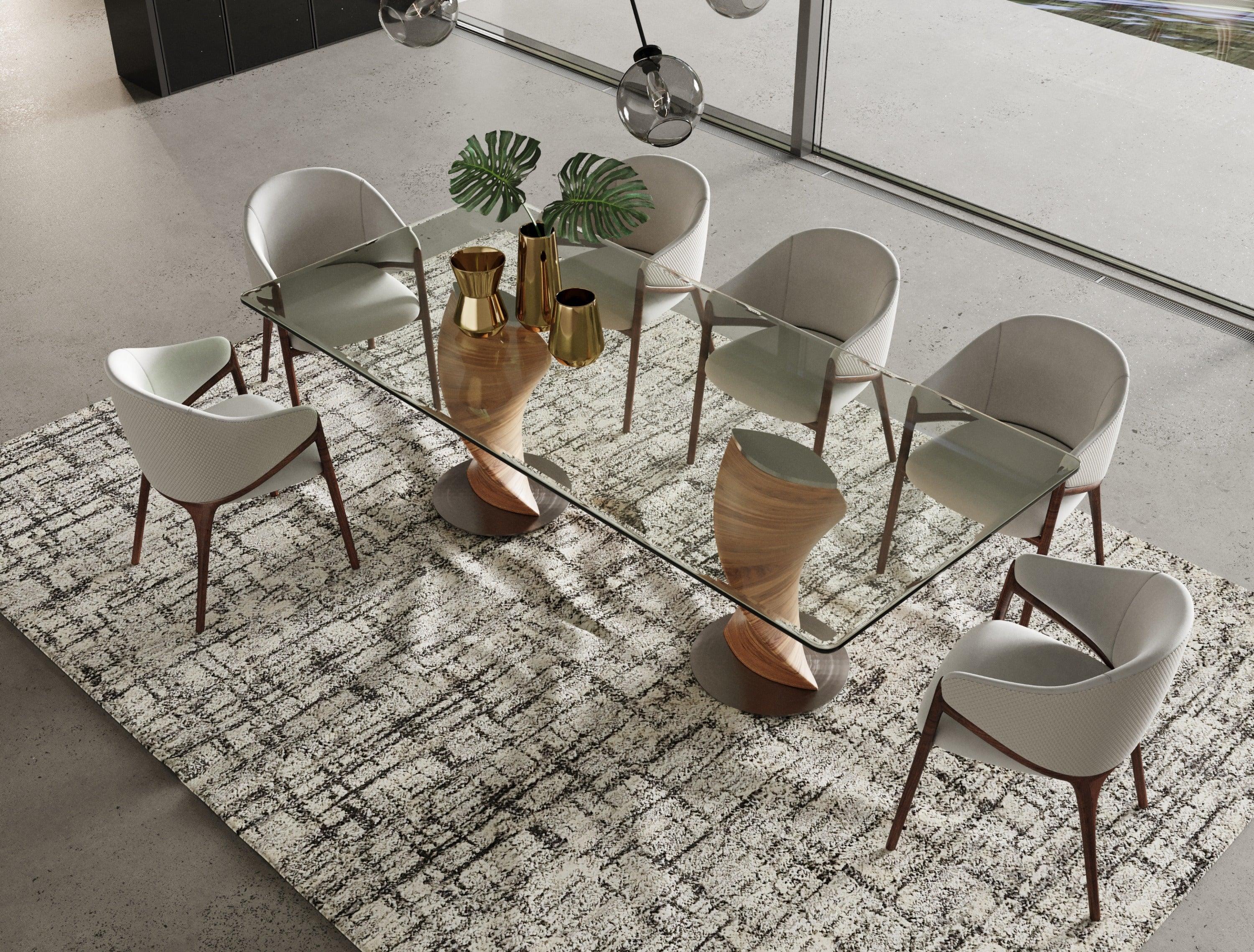 Cleveland Contemporary Glass and Dining Table