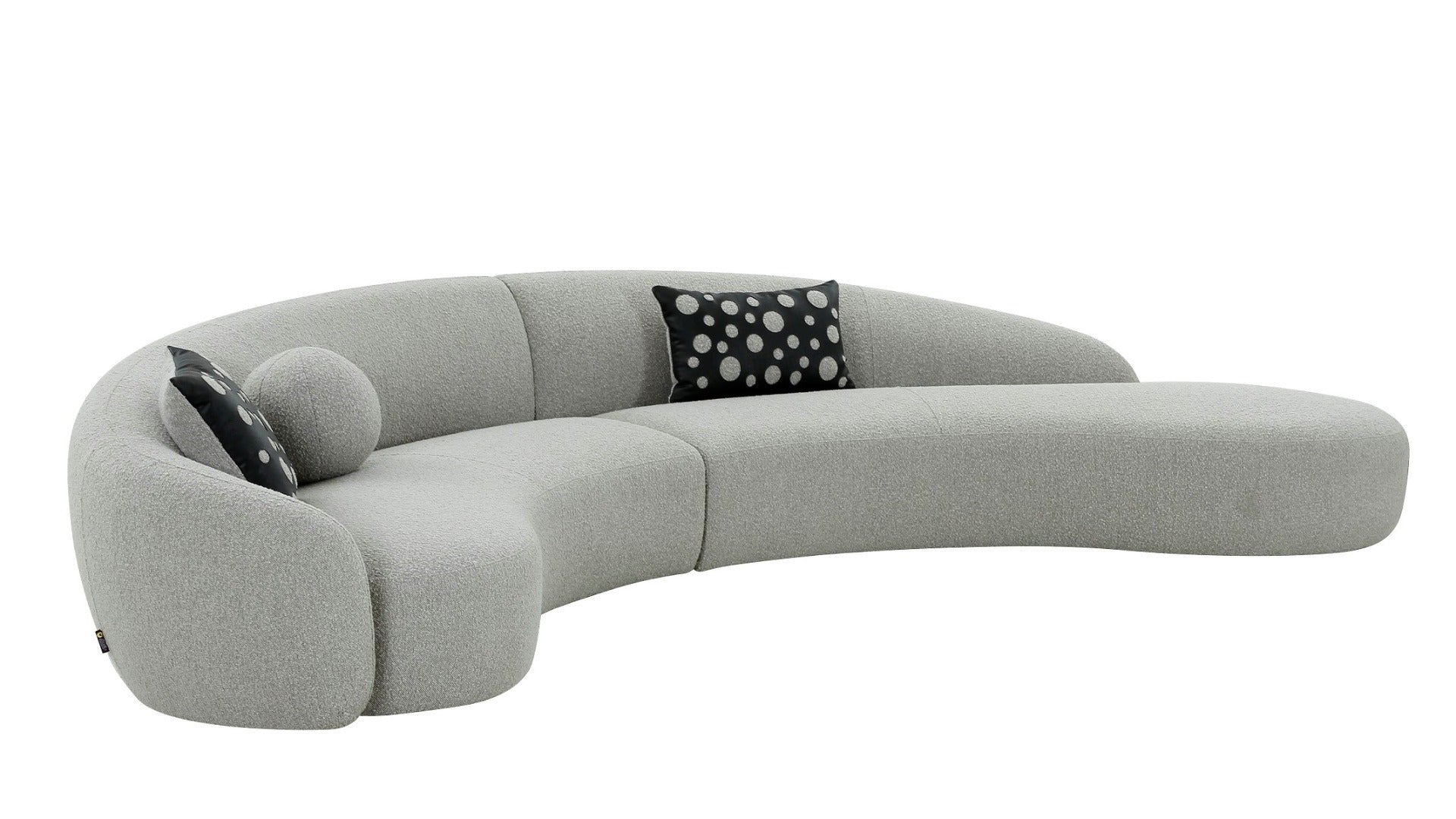 Divani Casa Allis - Glam and Fabric Curved Sectional Sofa-Sectional Sofa-VIG-Wall2Wall Furnishings