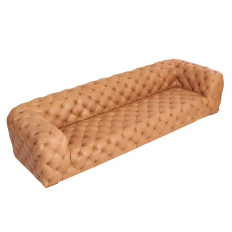 Dexter Transitional Italian Leather Tufted Sofa