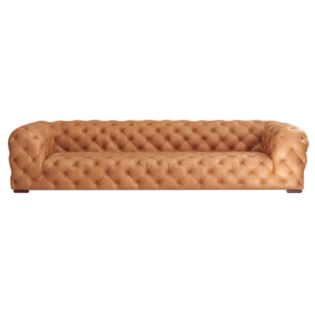 Dexter Transitional Italian Leather Tufted Sofa