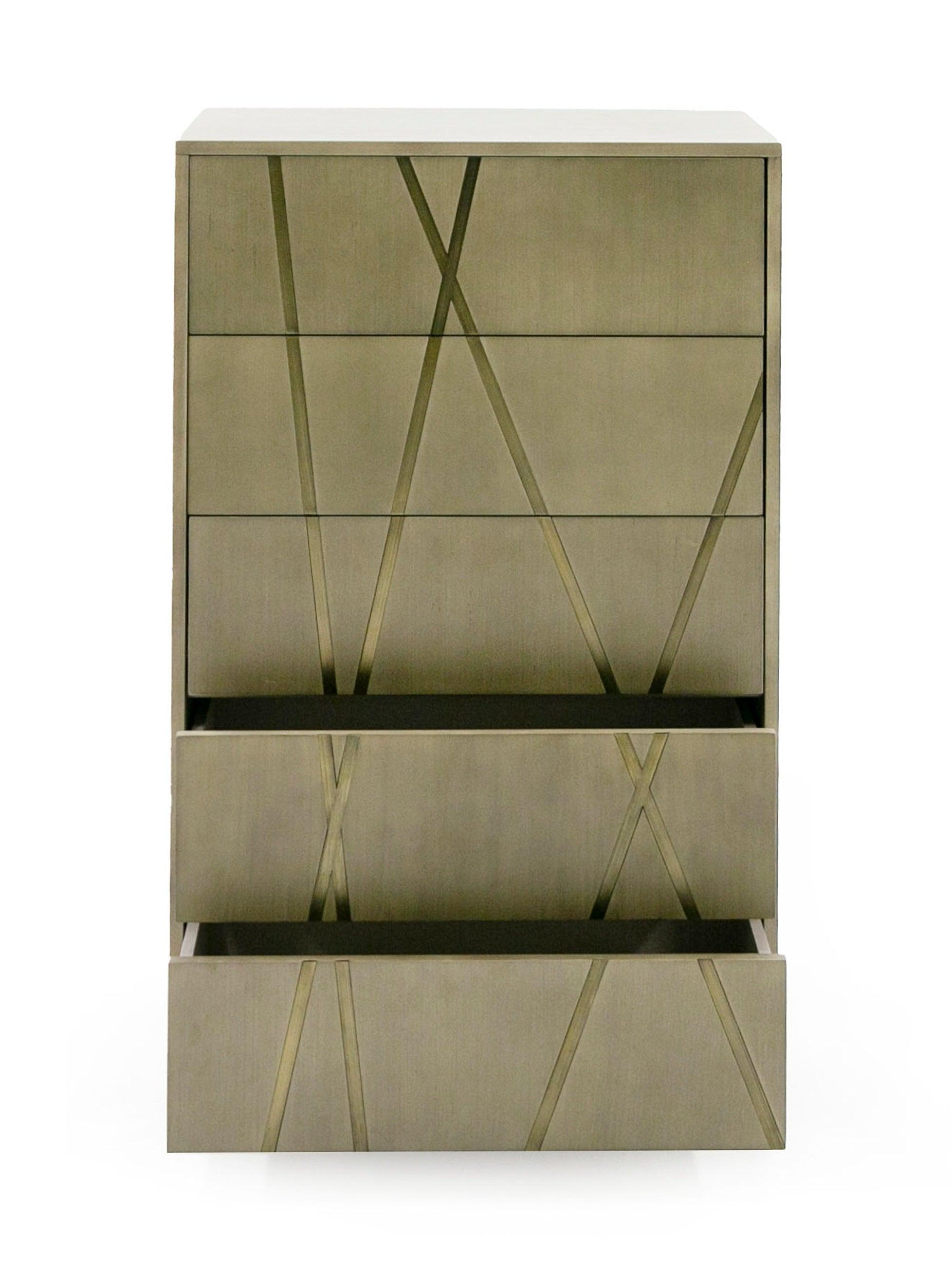 Nixa Modern Wide Birch and Brushed Chest