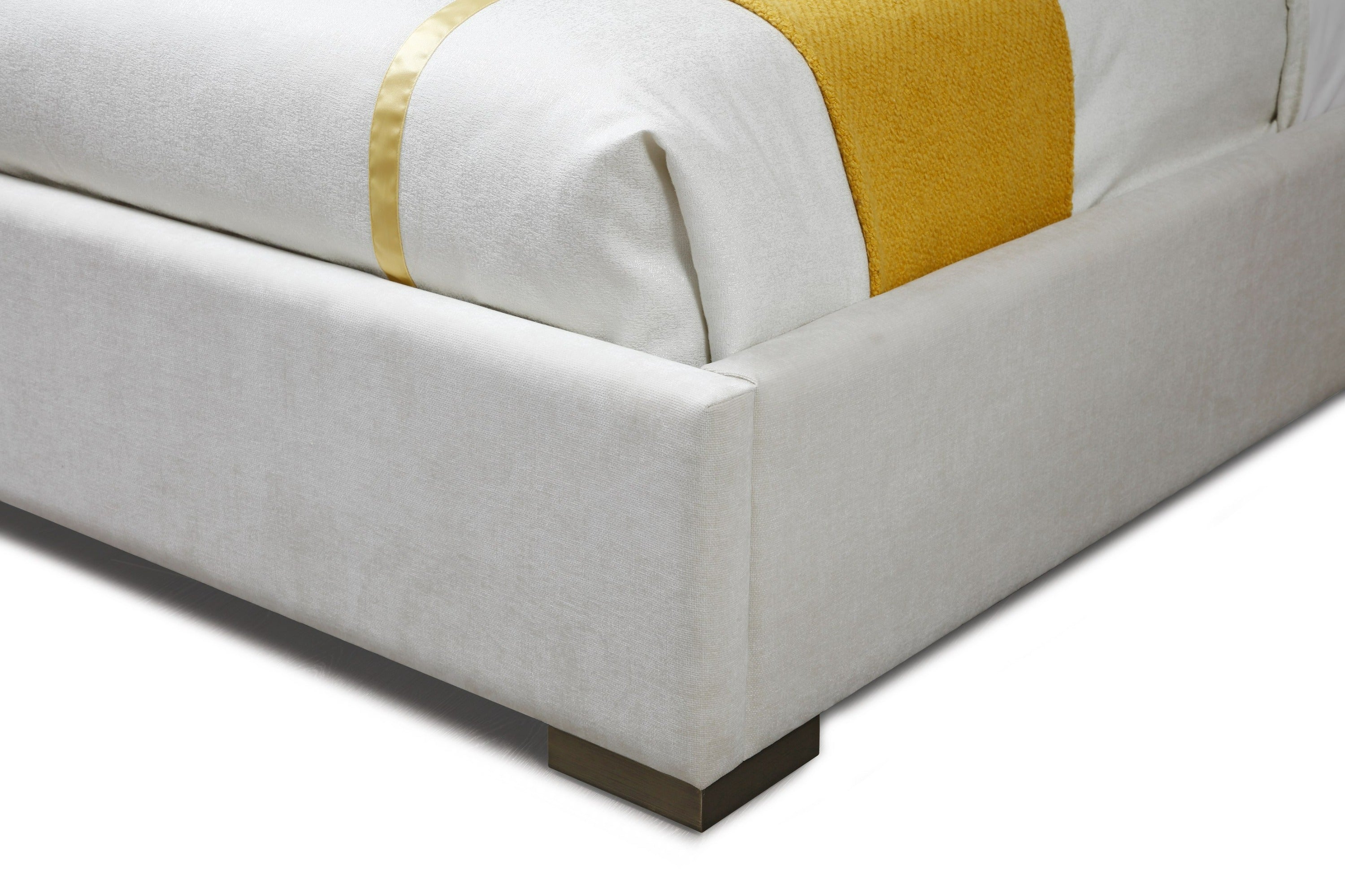Nixa Modern Velvet Brushed Birch Bed