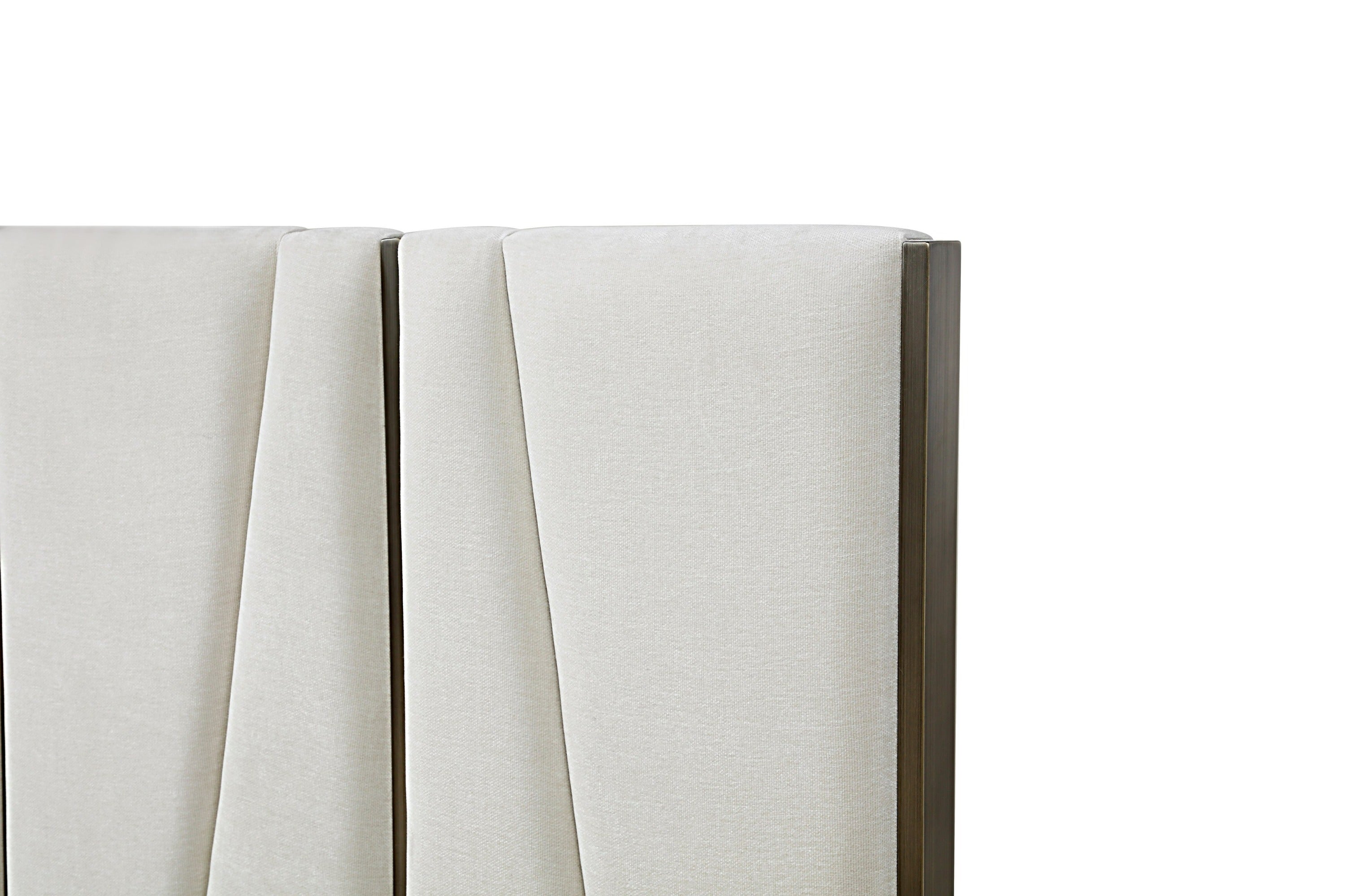 Nixa Modern Velvet Brushed Birch Bed