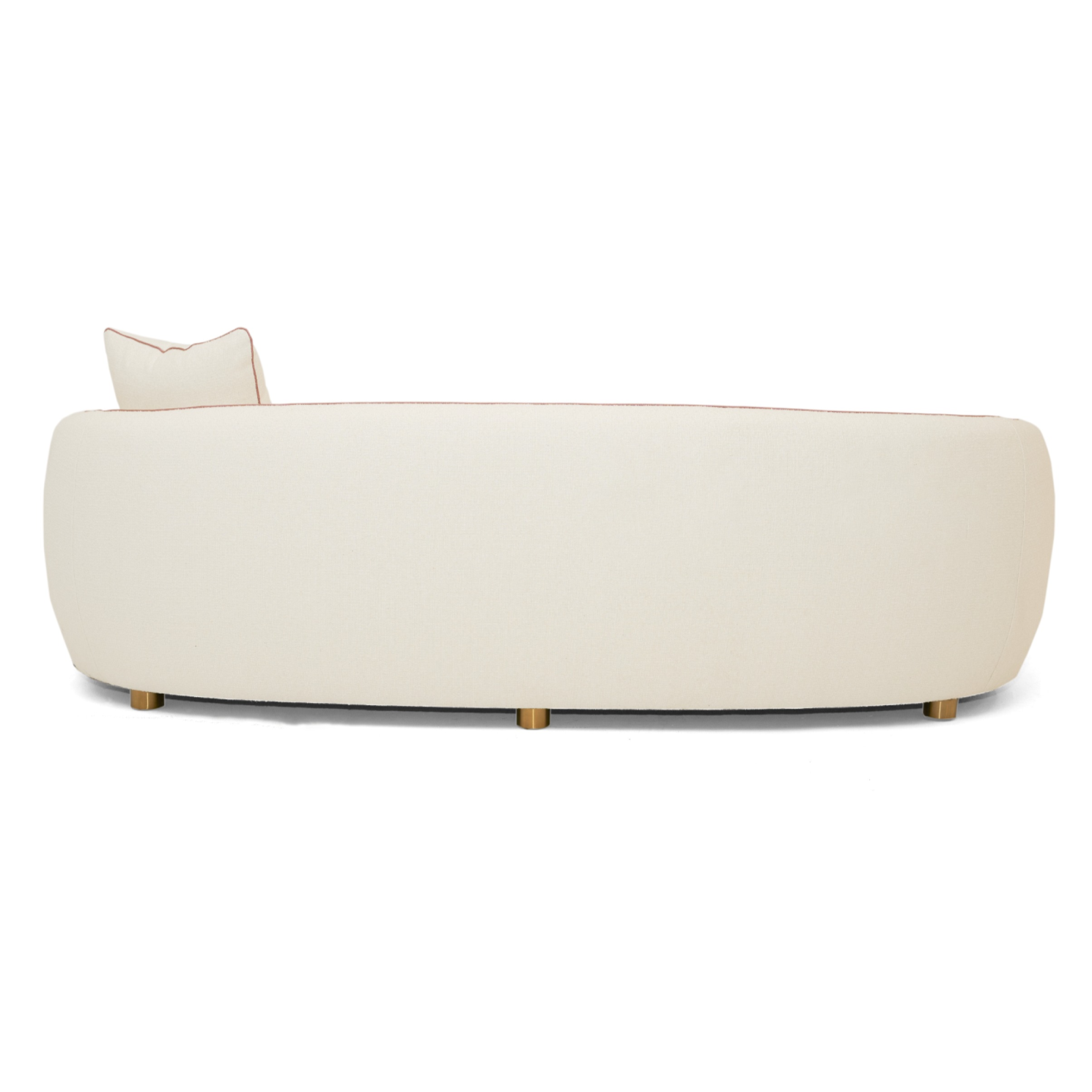 Winfree Modern Off and Coral Fabric 3-Seater Sofa