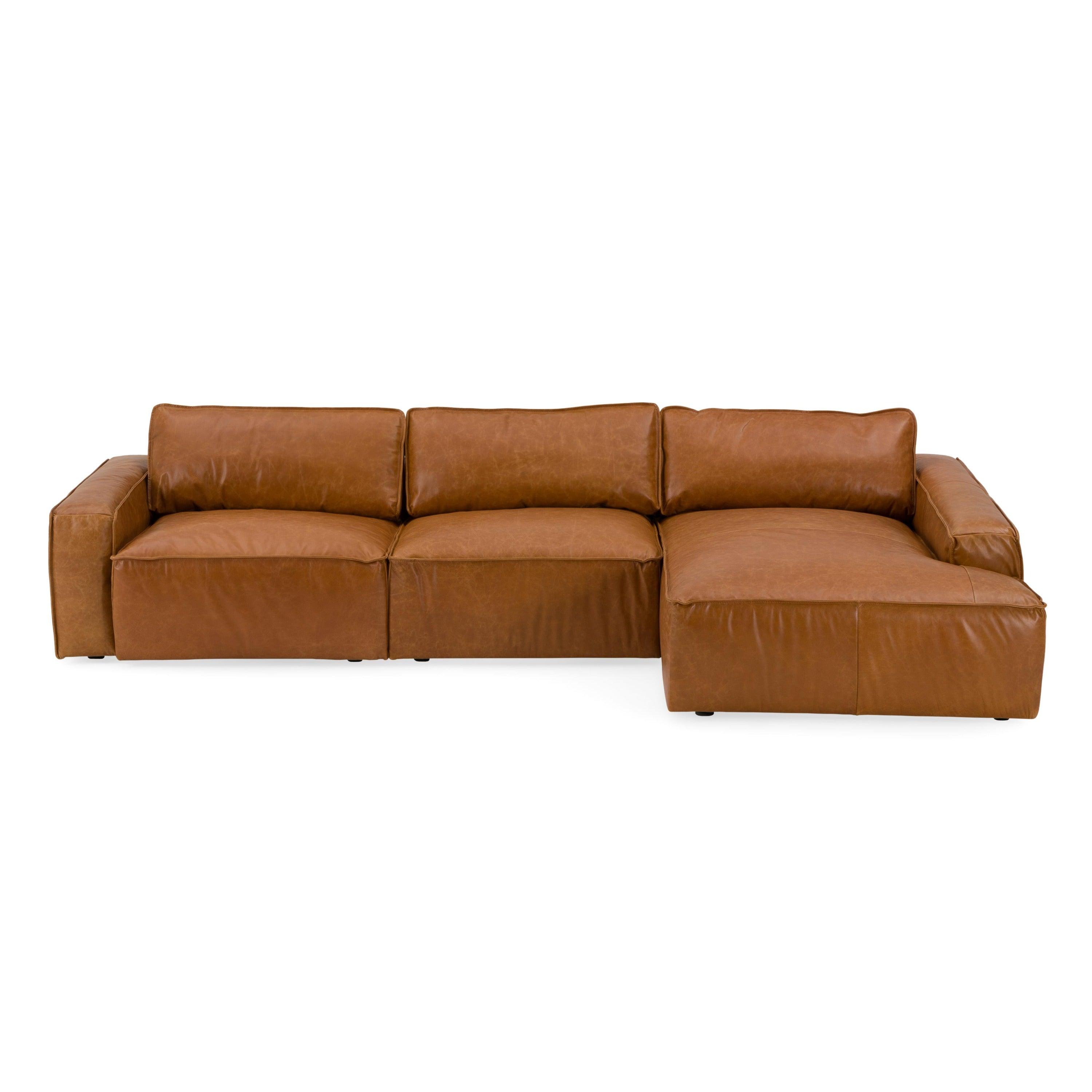 Cambria Modern RAF Leather Sectional Sofa