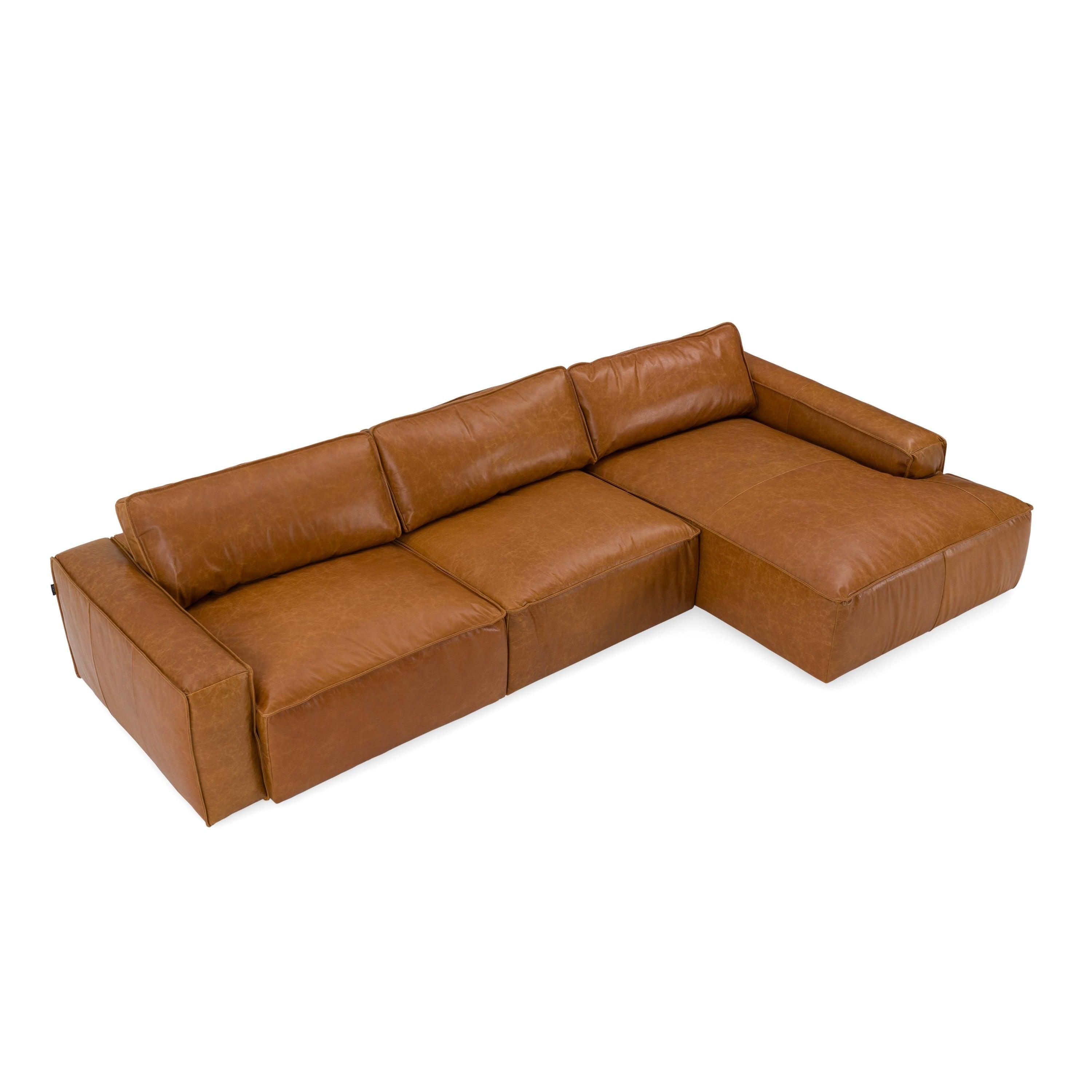 Cambria Modern RAF Leather Sectional Sofa