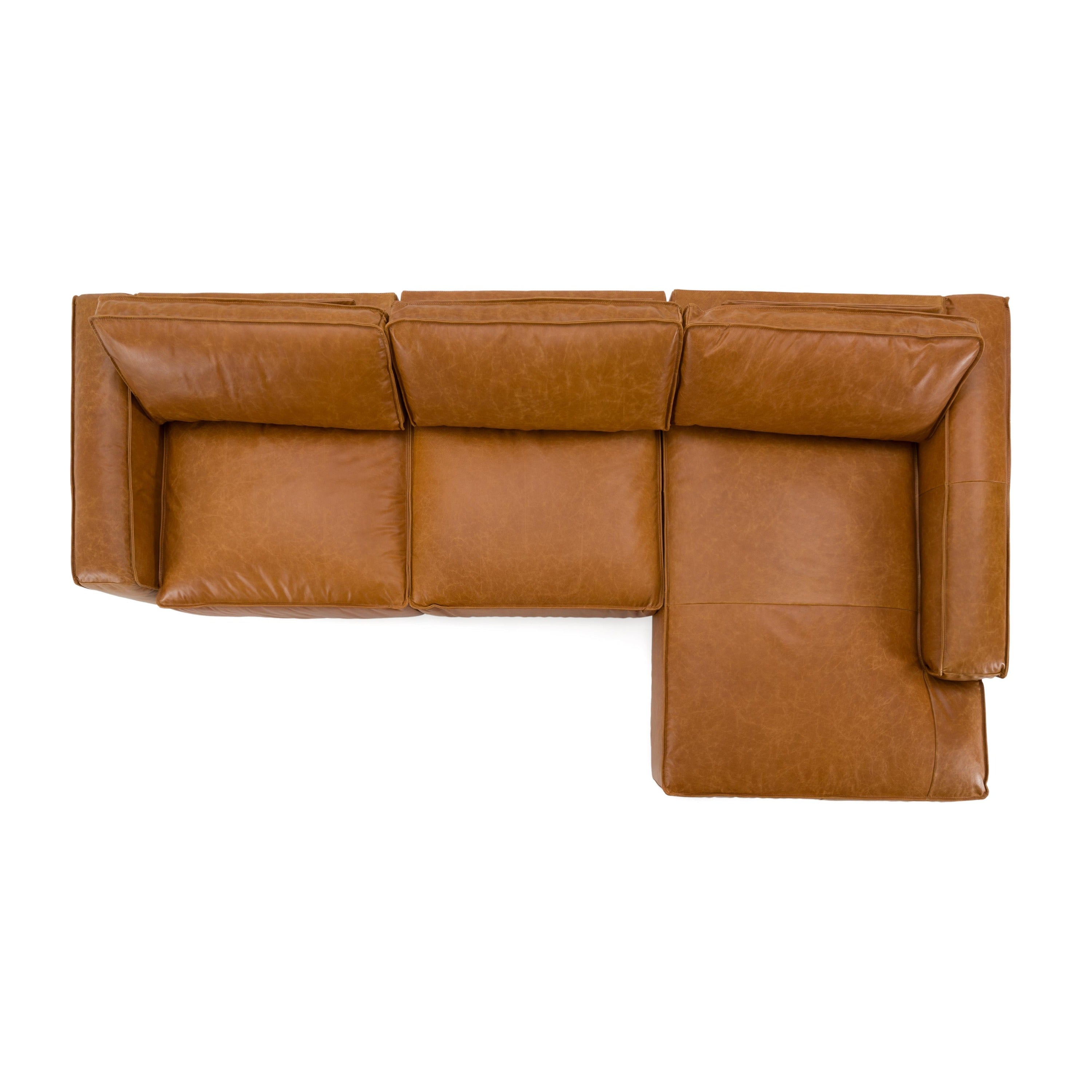 Cambria Modern RAF Leather Sectional Sofa