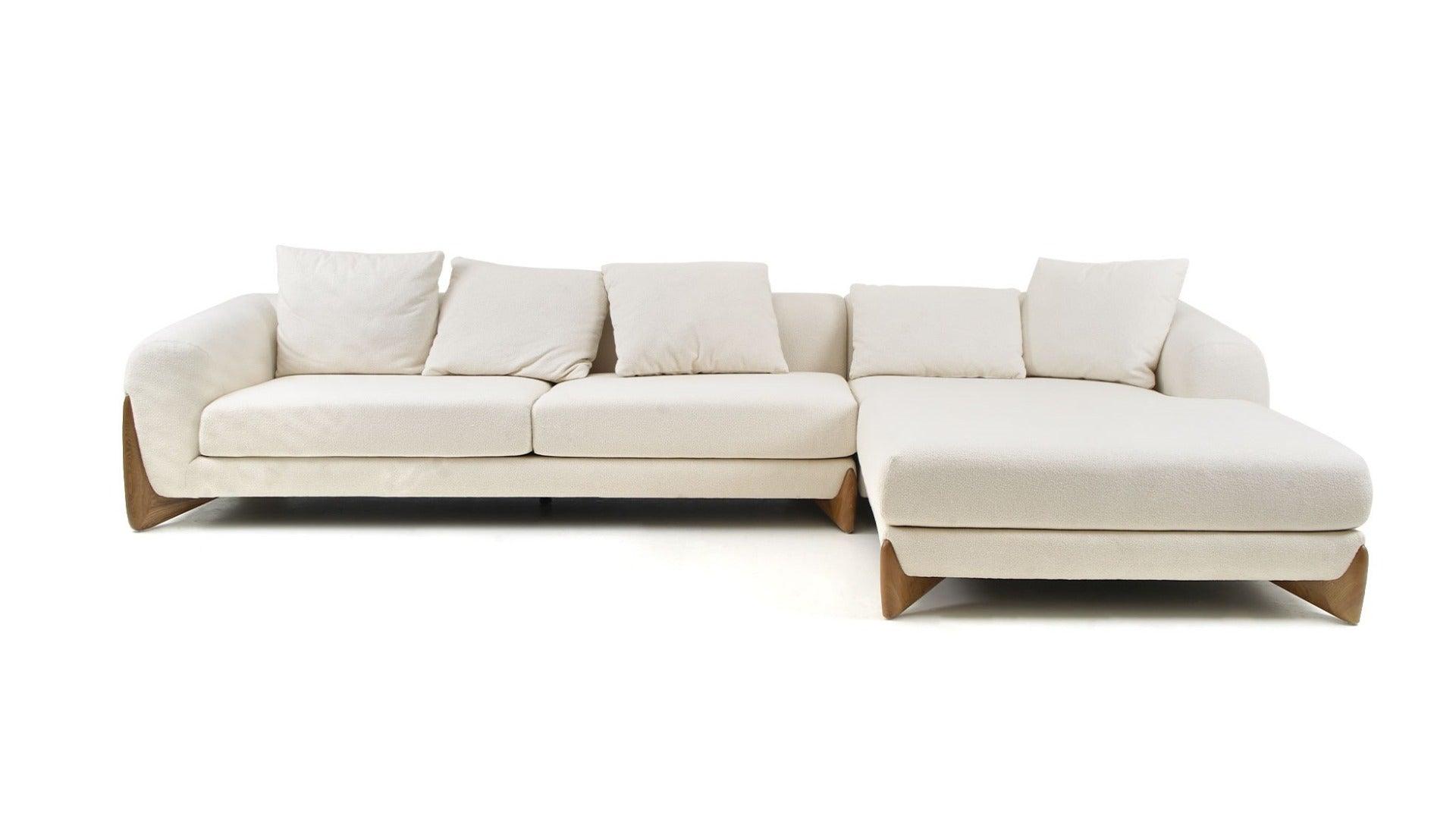 Fleury Contemporary Fabric and RAF Sectional Sofa