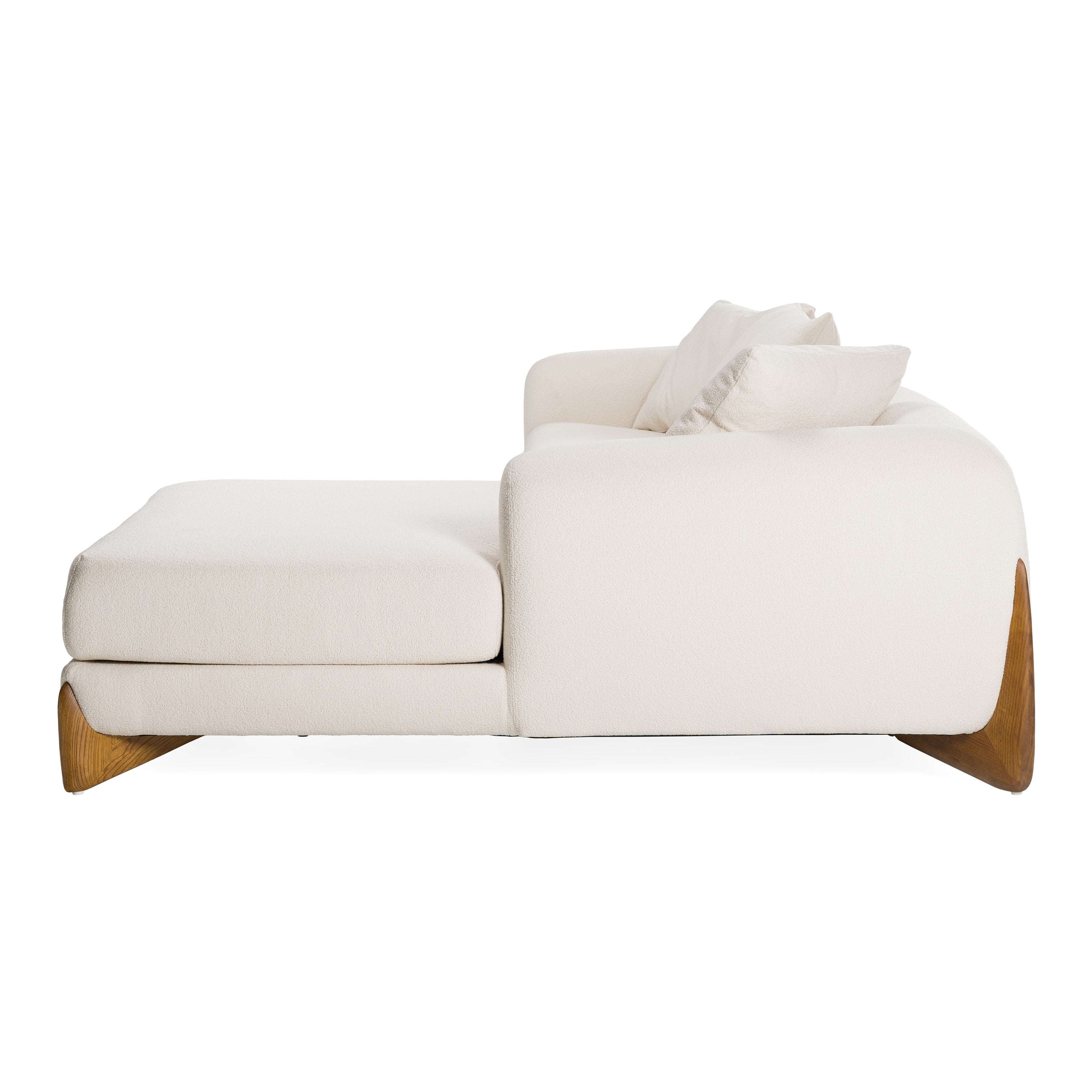 Fleury Contemporary Fabric and RAF Sectional Sofa