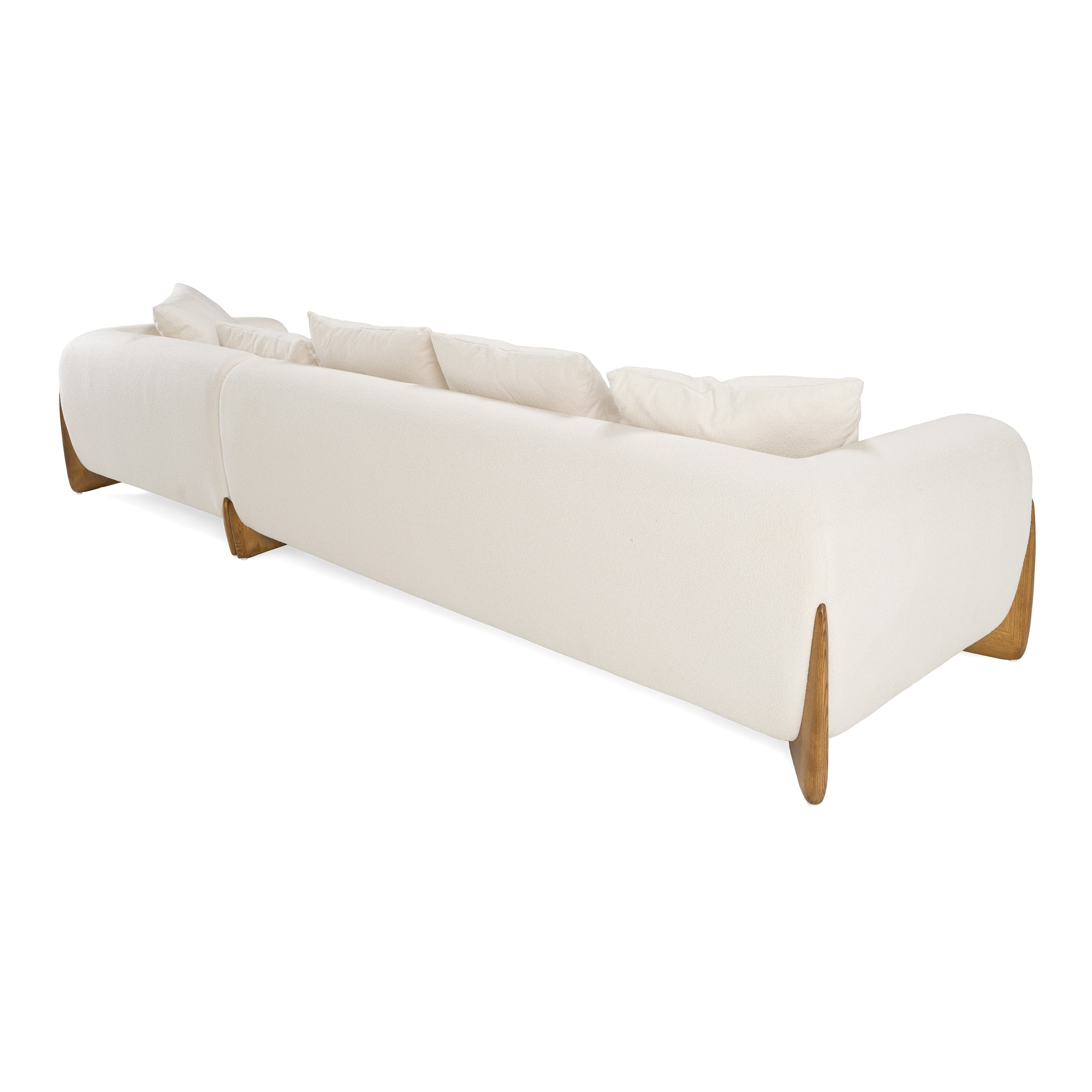 Fleury Contemporary Fabric and RAF Sectional Sofa
