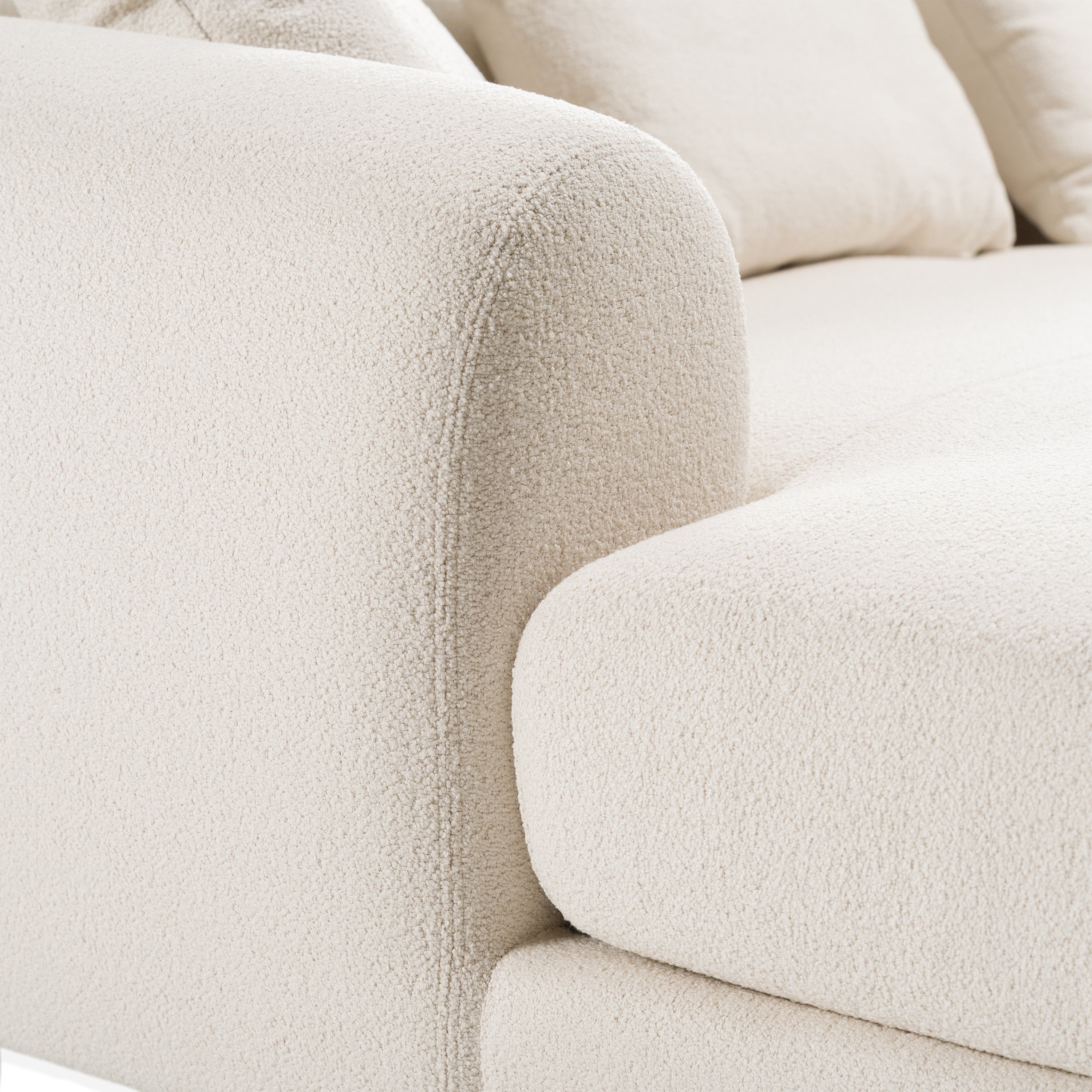 Fleury Contemporary Fabric and RAF Sectional Sofa