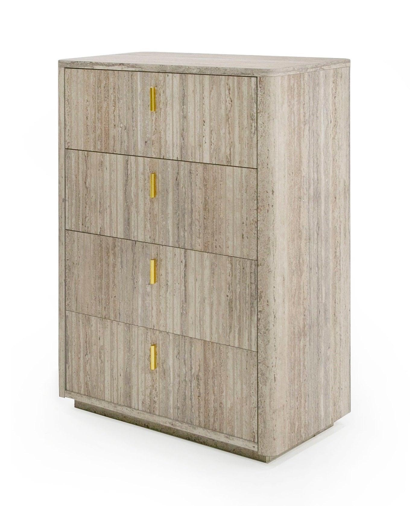 Roma Modern Faux Travertine Chest