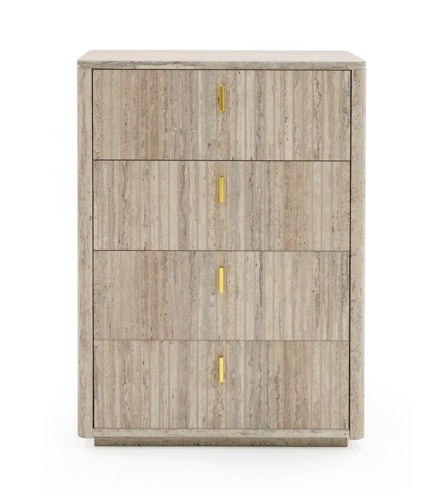 Roma Modern Faux Travertine Chest