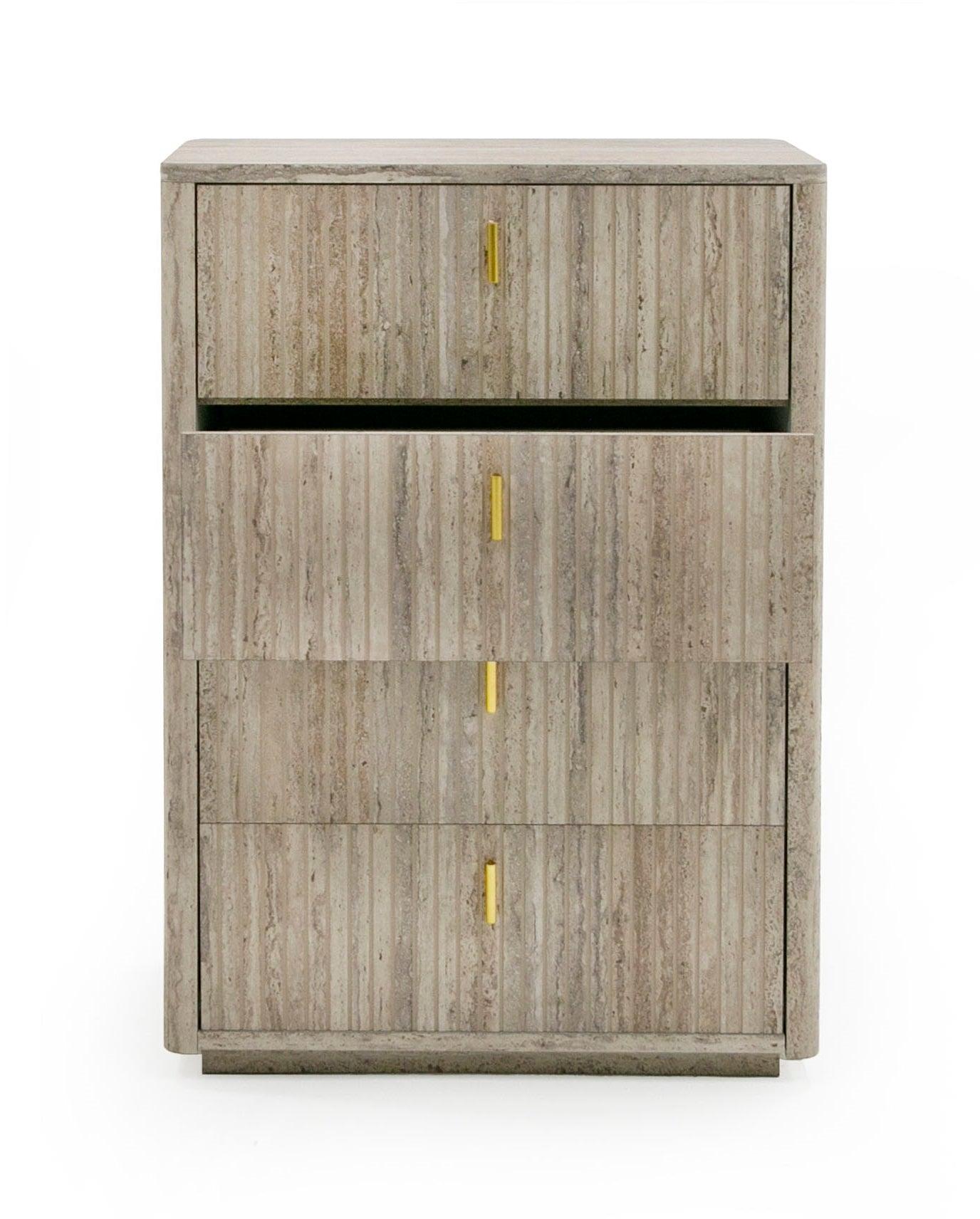 Roma Modern Faux Travertine Chest