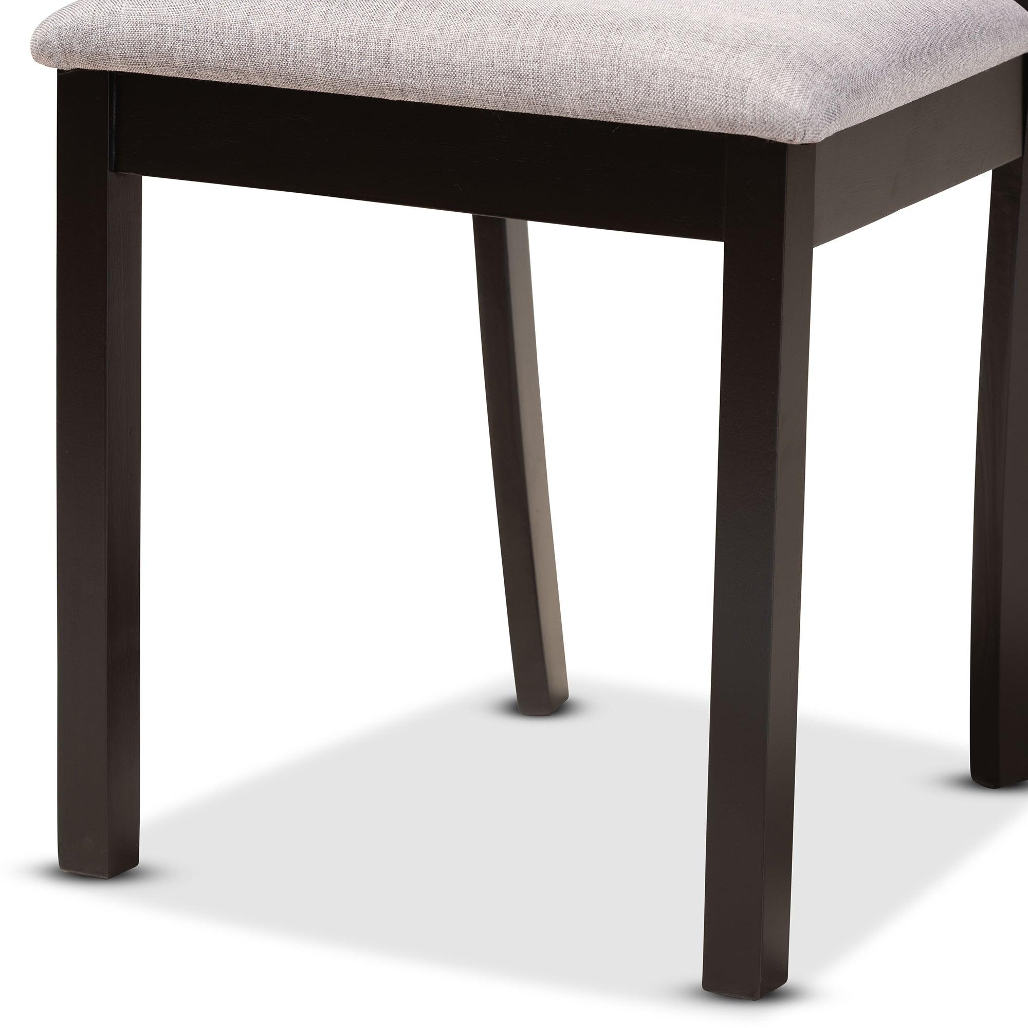 Telma Modern and Contemporary Fabric Upholstered and Finished Wood 5-Piece Dining Set