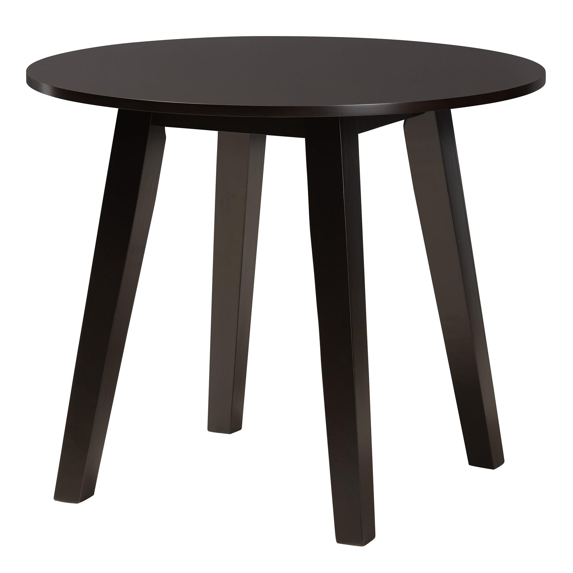 Emine Modern Faux Leather and Espresso Finished Wood 5-Piece Dining Set