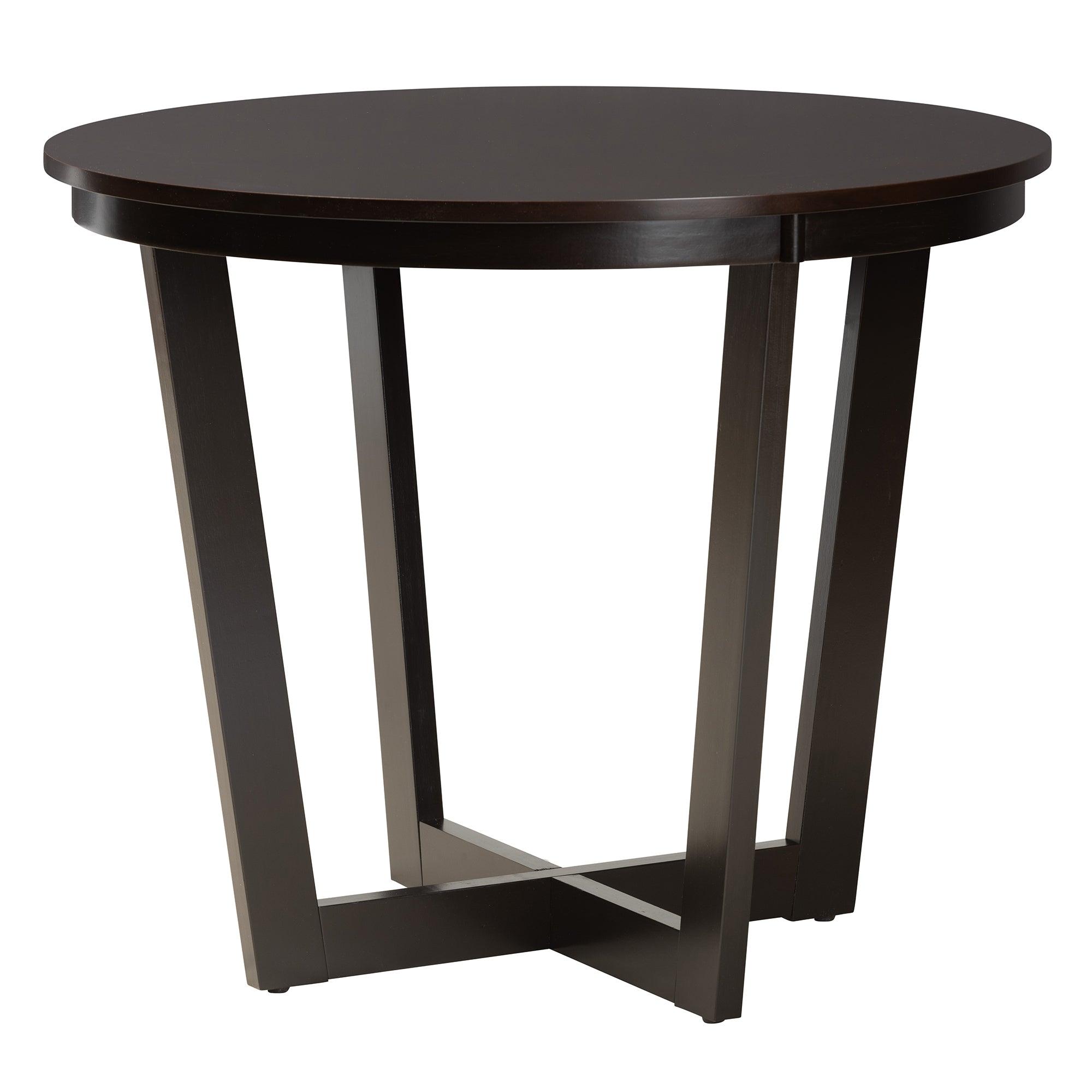 Bruna Modern Faux Leather and Espresso Finished Wood 5-Piece Dining Set