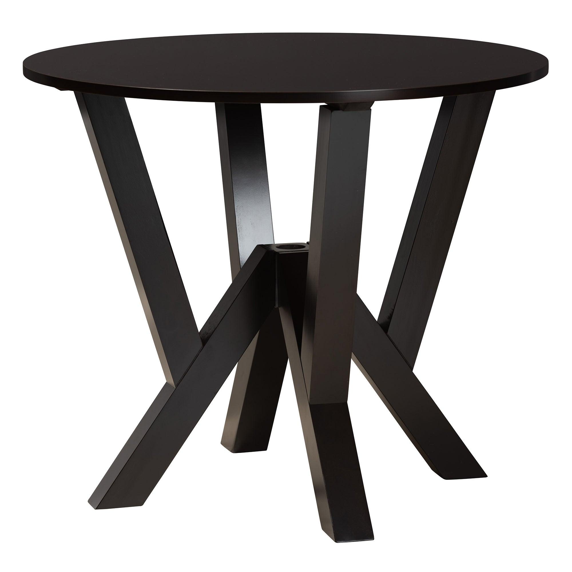 Rosi Modern Espresso Faux Leather and Wood 5-Piece Dining Set
